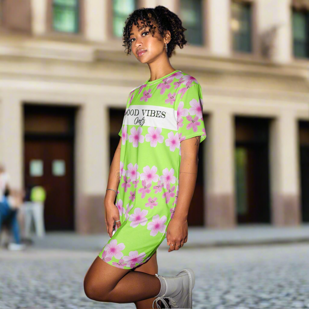 Robe T-shirt à motif ''Good Vibes Only'' 2025 Été