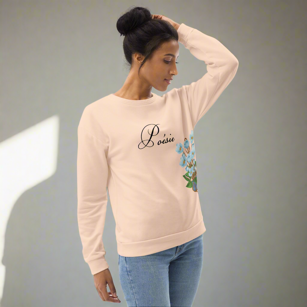 Sweat-Shirt Femme Matiรจre recyclรฉe ''Poesie'' Automne Hiver 2025 Tendance Messages