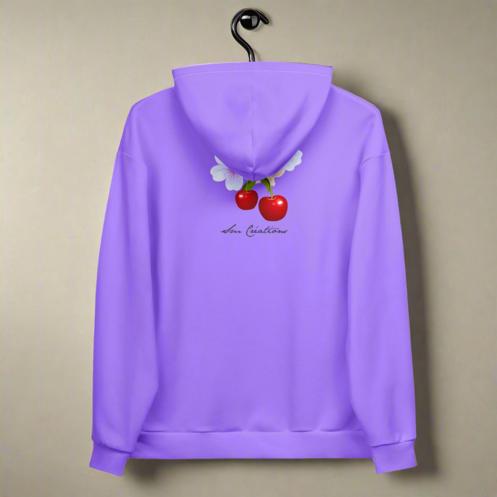 Sweat à Capuche Unisexe Coloris Violine Motif ''Cerise'' édition 2025