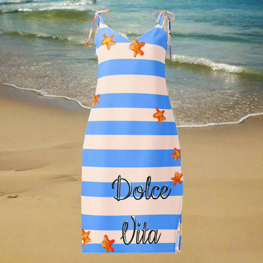 Robe midi à bretelles imprimé ''Dolce Vita'' Summer 2025