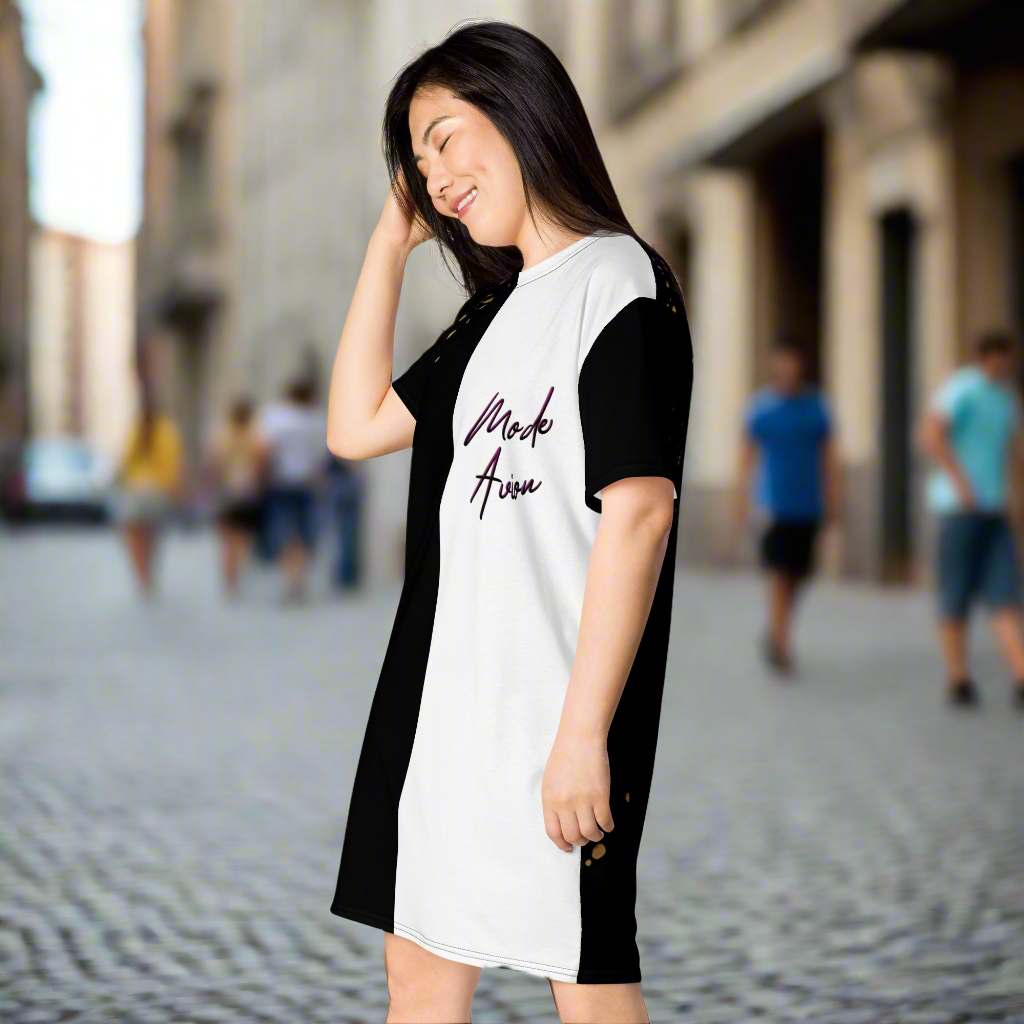 Robe T-shirt bicolor Blue Panther ''Mode Avion'' 2025 Printemps Été