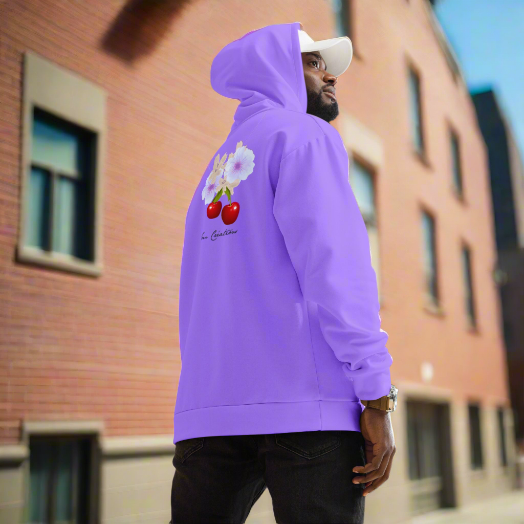 Sweat à Capuche Unisexe Coloris Violine Motif ''Cerise'' édition 2025