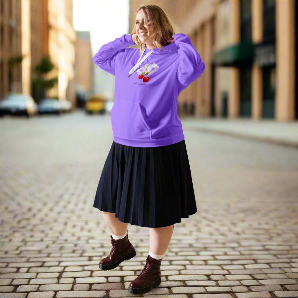 Sweat à Capuche Unisexe Coloris Violine Motif ''Cerise'' édition 2025