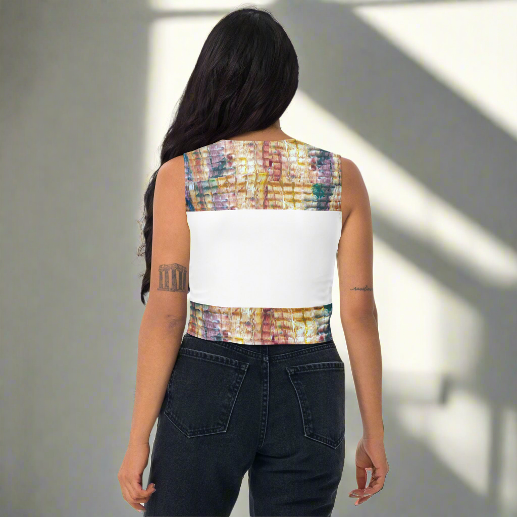 Crop-top Coupรฉ et Cousu par Sublimation ''Painting Vibes'' Automne 2025