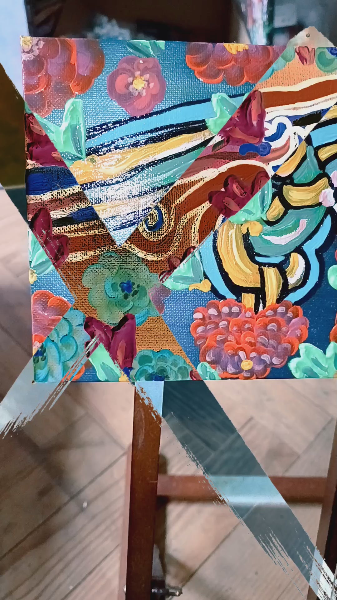 Tableau contemporain ethnique signé ''Les inséparables'' - 2025 avec certificat d'authenticité inclus