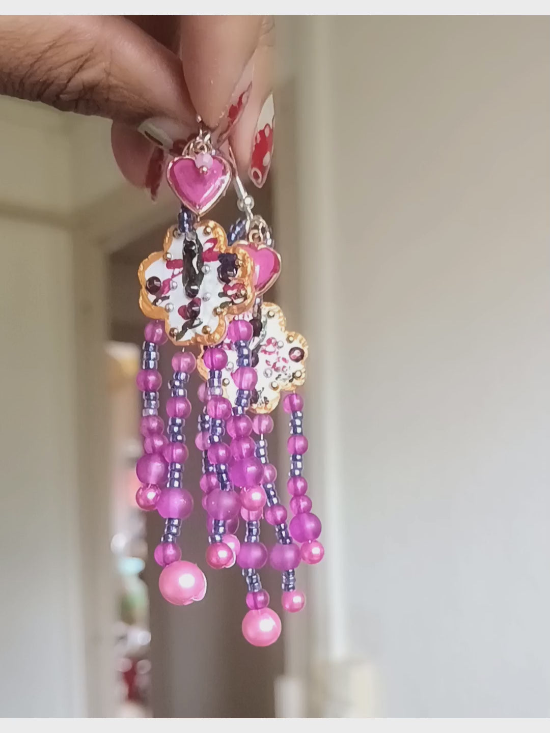 Boucle d'oreille artisanale | Arte | ''Nuage perlé'' E25/26