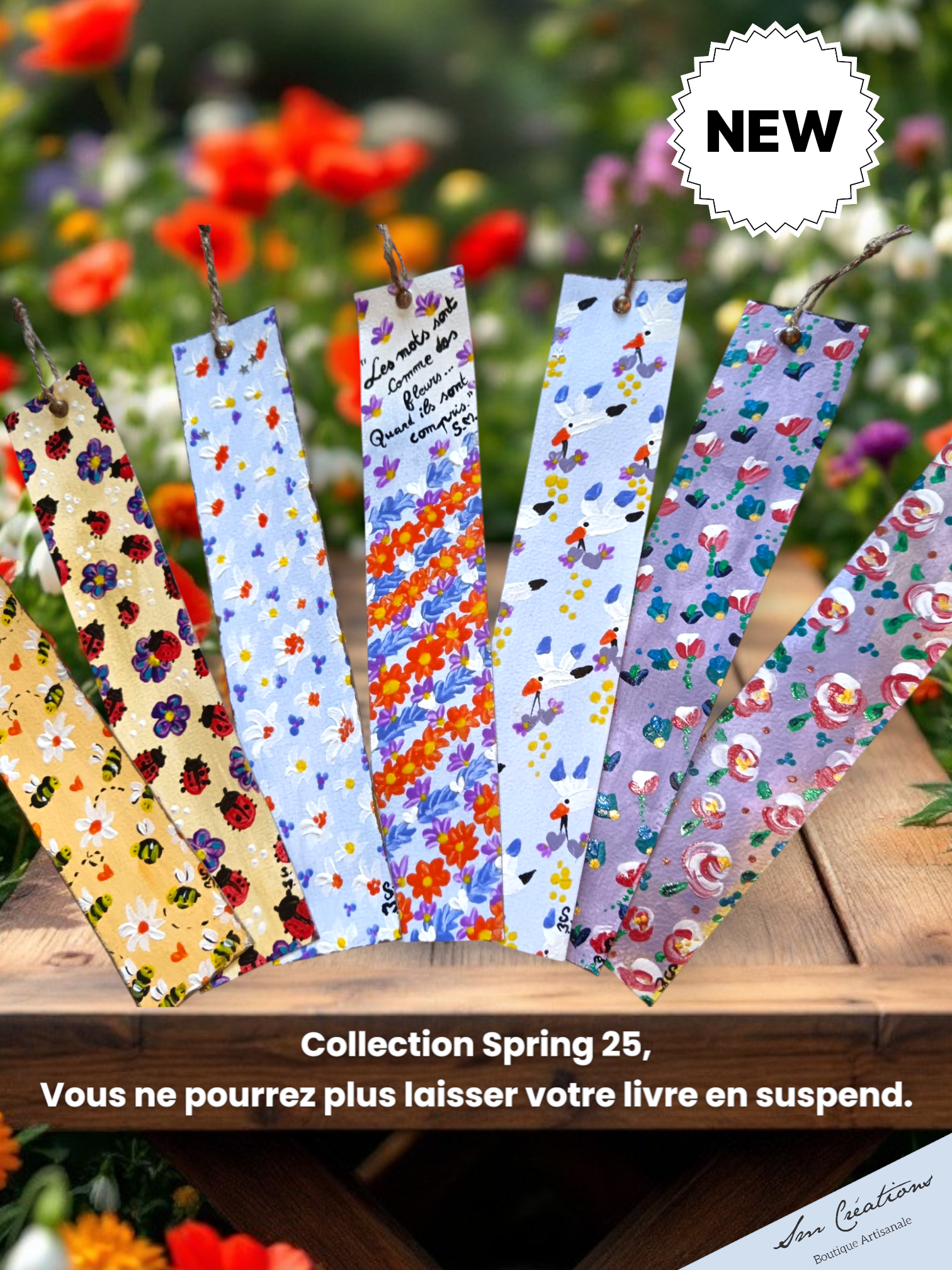Marque page artisanale Collection Floraison 25' - Exemplaire unique signé - Nouveauté 2025