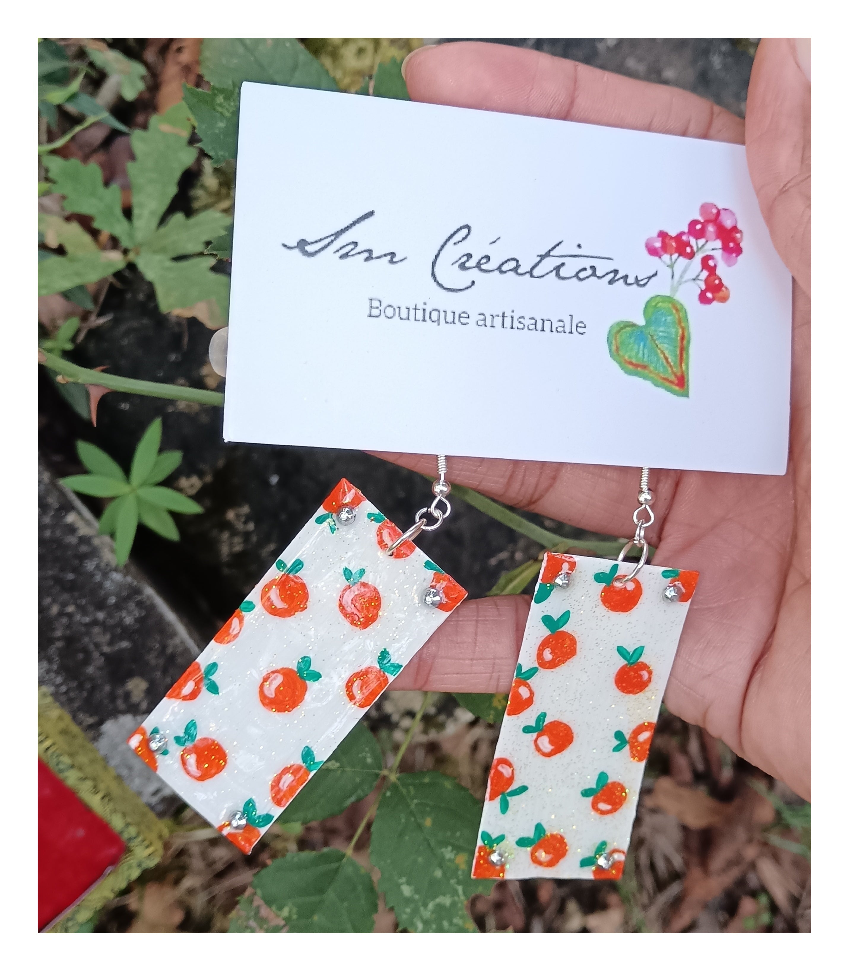 Boucle d'oreille Arte| ''Mandarinette''| 95% Naturelle