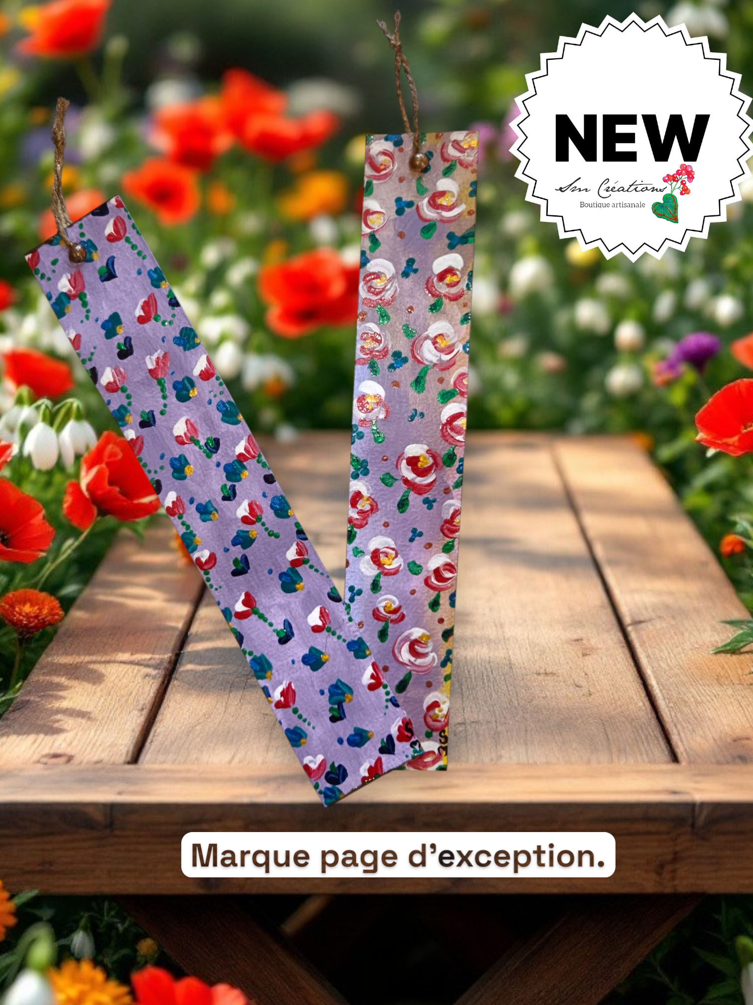 Marque page artisanale Collection Floraison 25' - Exemplaire unique signé - Nouveauté 2025