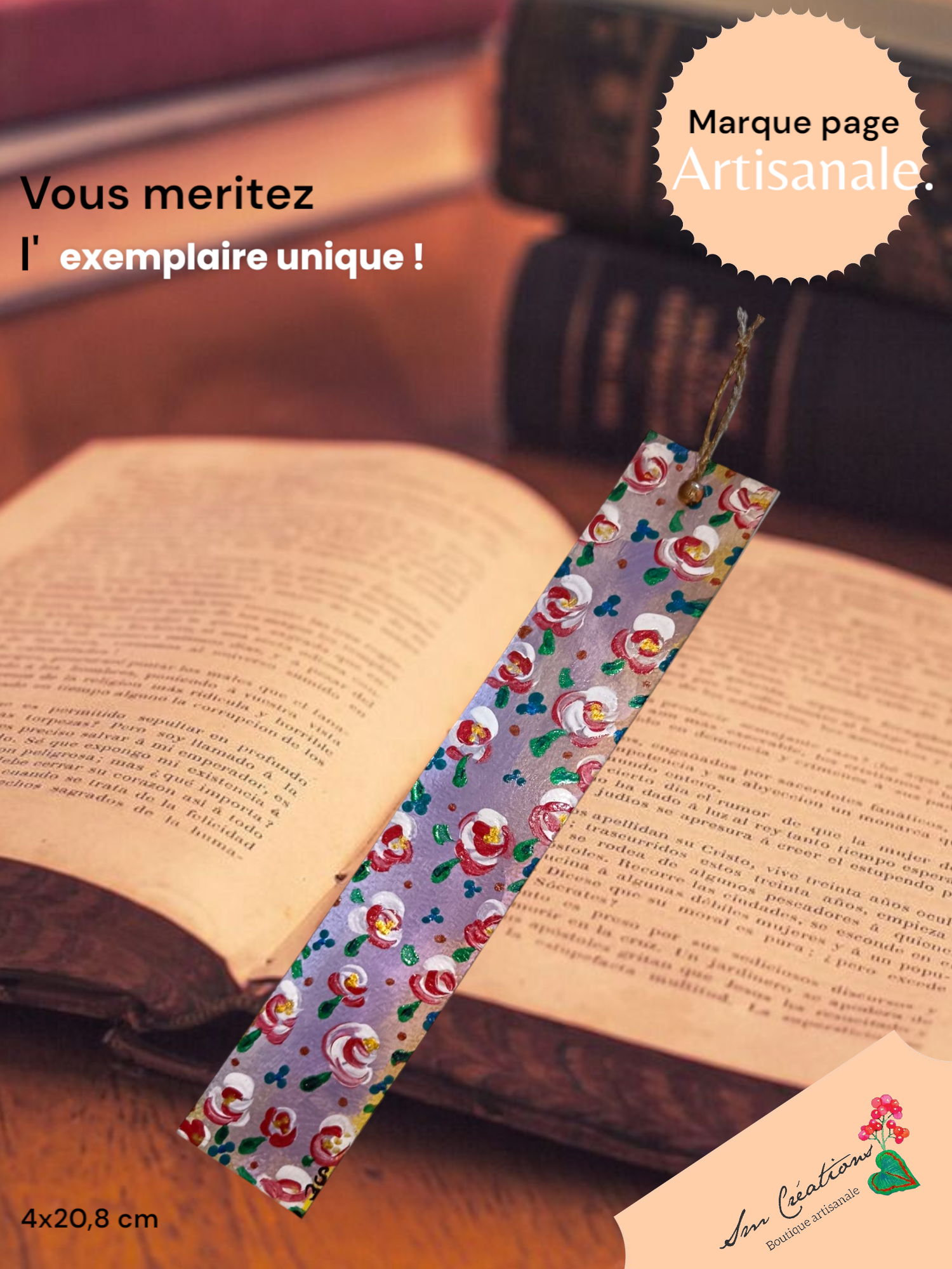 Marque page artisanale Collection Floraison 25' - Exemplaire unique signé - Nouveauté 2025