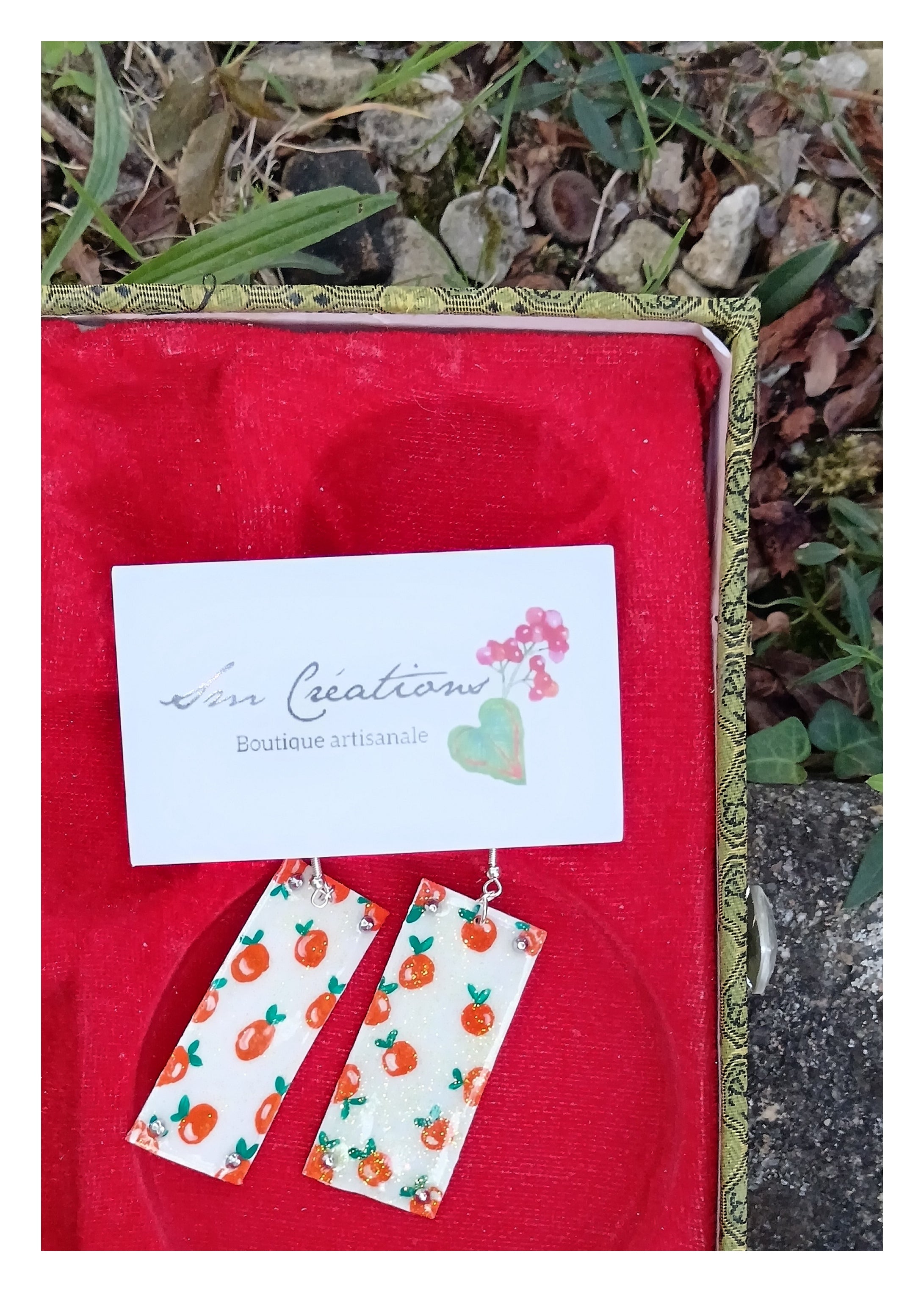 Boucle d'oreille Arte| ''Mandarinette''| 95% Naturelle