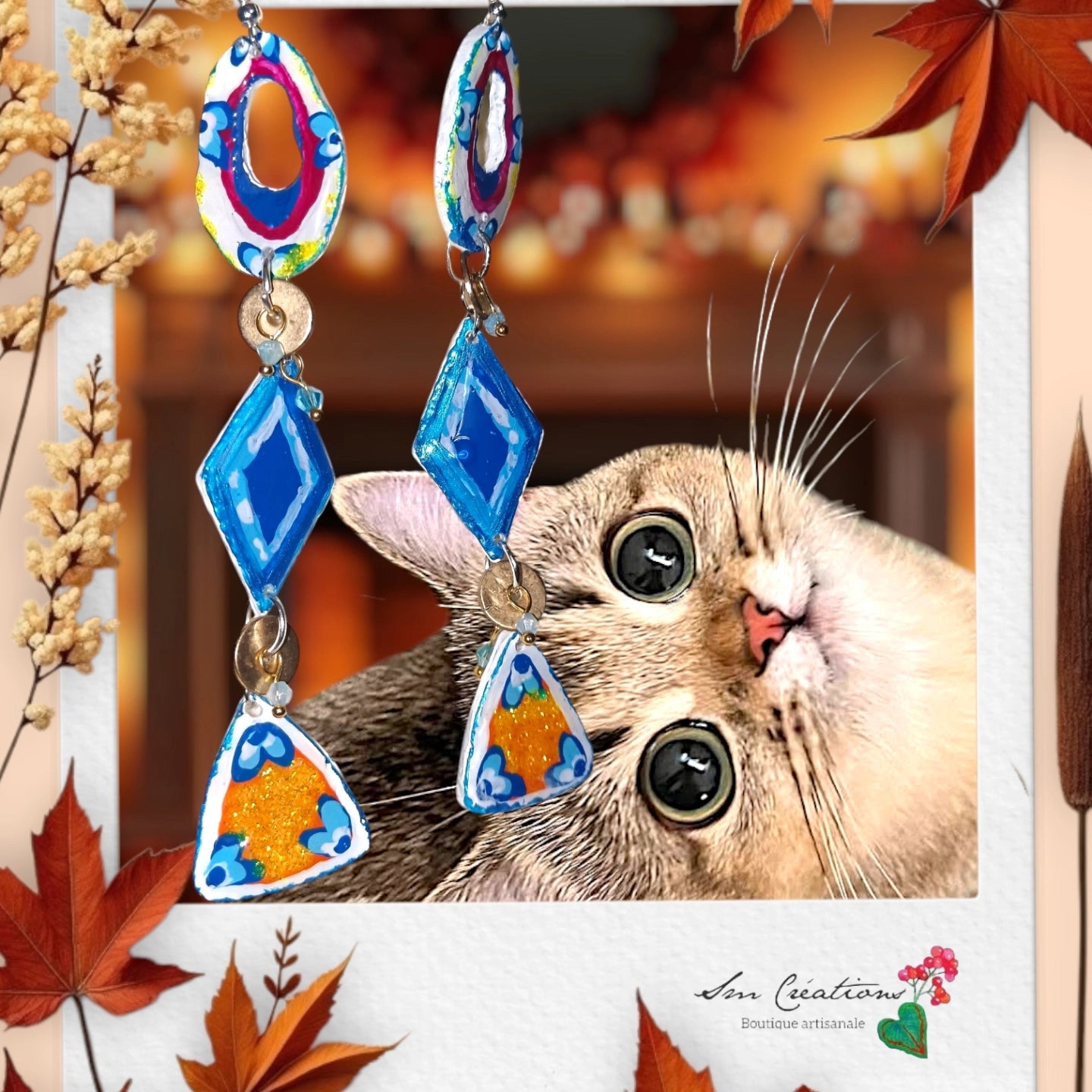 Boucle d'oreille artisanale ''Car l'รขge '' Exemplaire unique Edition 2025