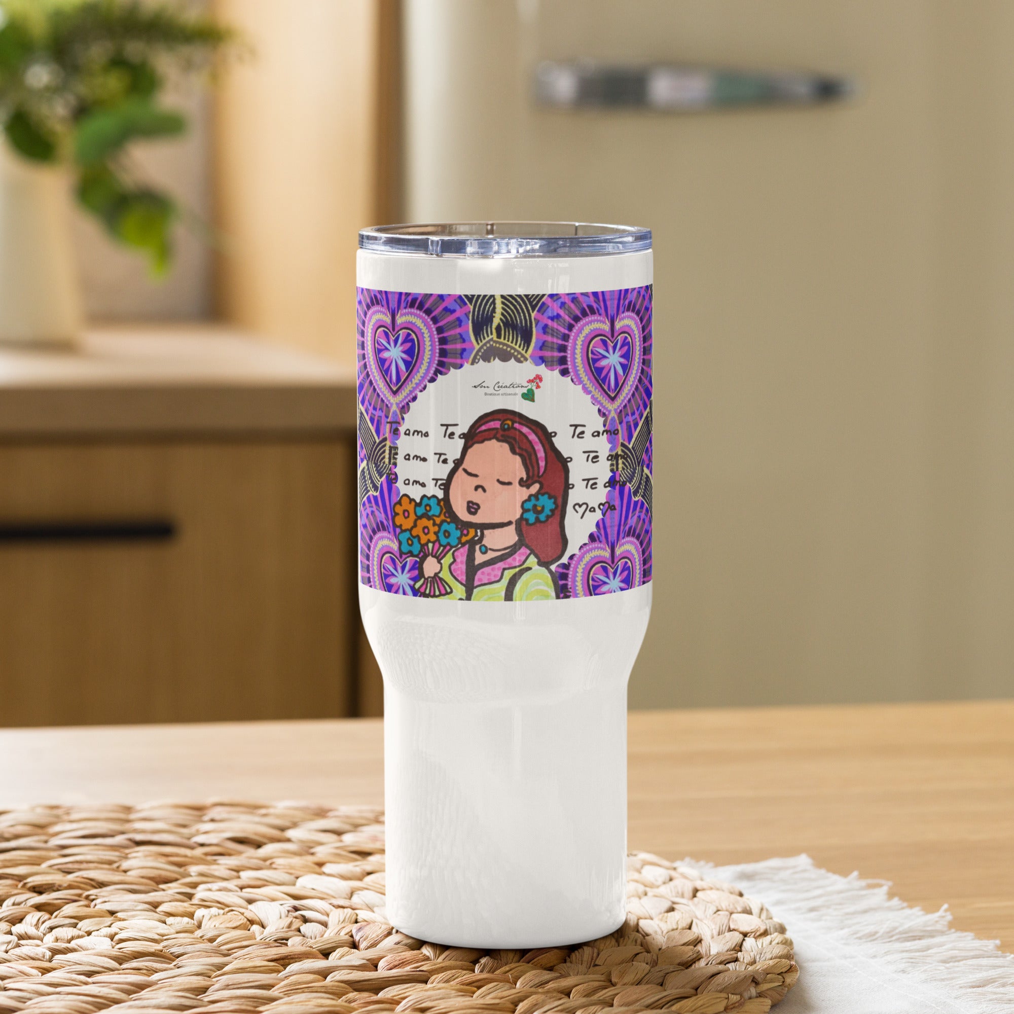 Mug Grande Taille 25oz avec anse Idees Cadeaux "Doux Message" Design Personnage "Petite Mama"2025