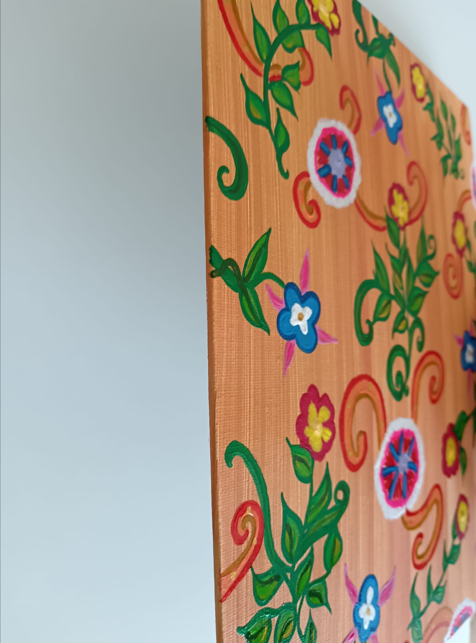 Tableau floral original - Acrylique/3D Paint sur toile - Fait main, signé - Exemplaire unique