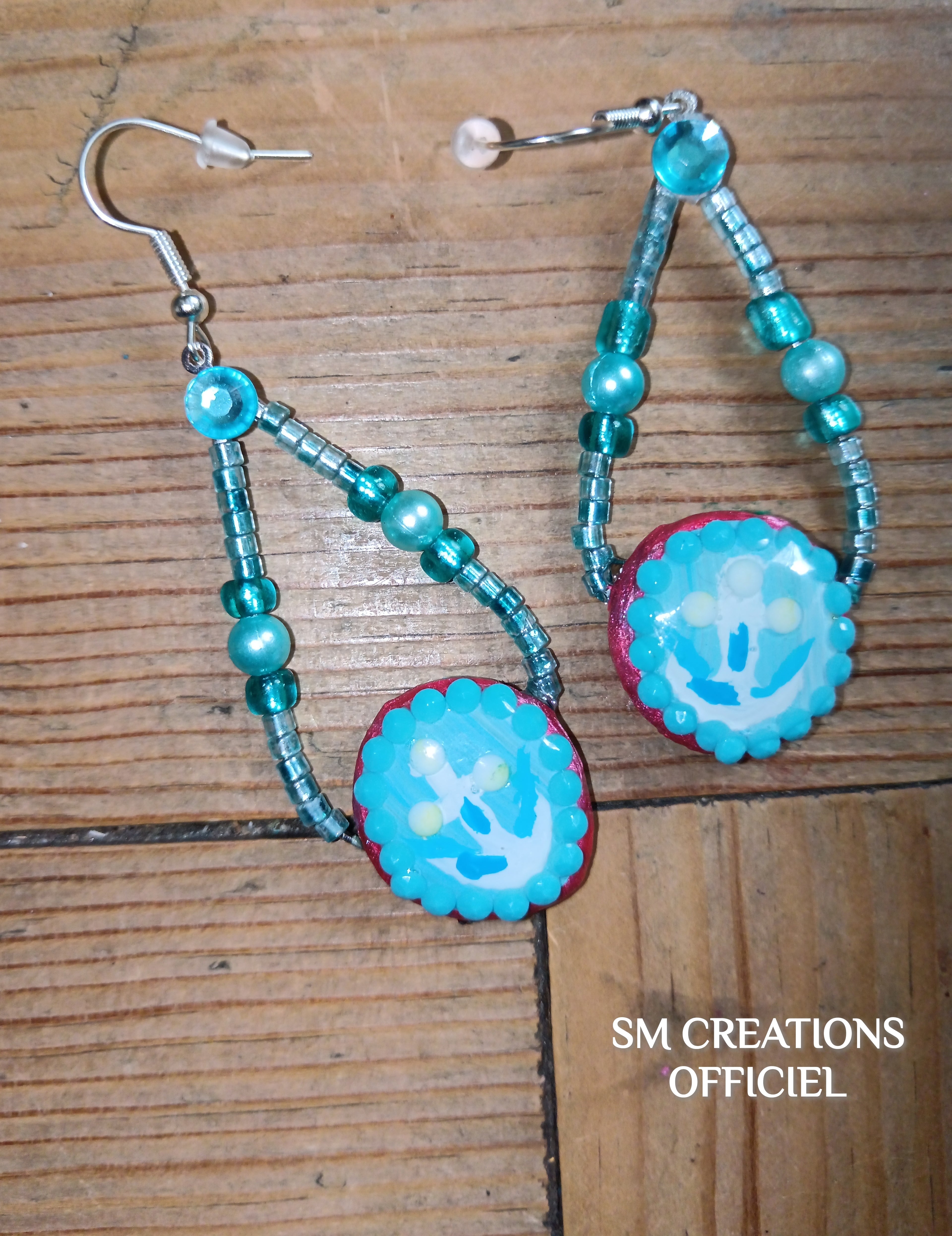 Boucle d'oreille en gomme d'arabique vernis ''Splash II" Edition 2025 ✨