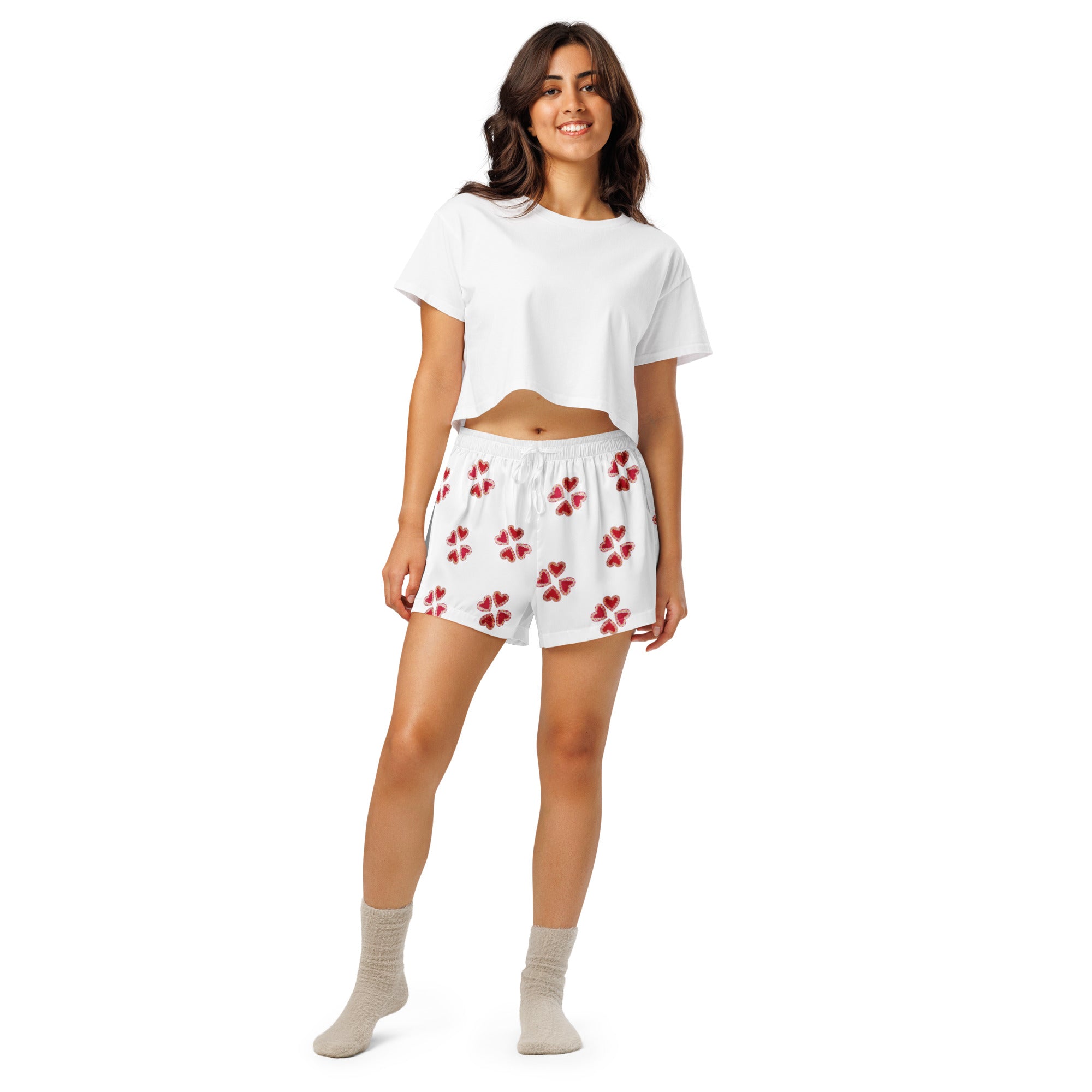 Short de pyjama pour femme " Fleur de coeur" Spring Summer Intemporel