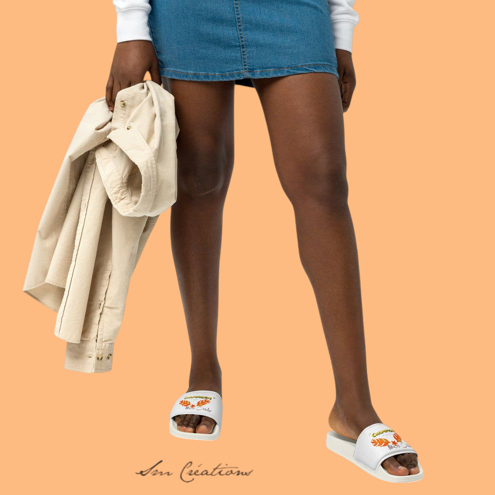 Claquettes pour femme '' Championne mon crédo '' 2025 Printemps Été