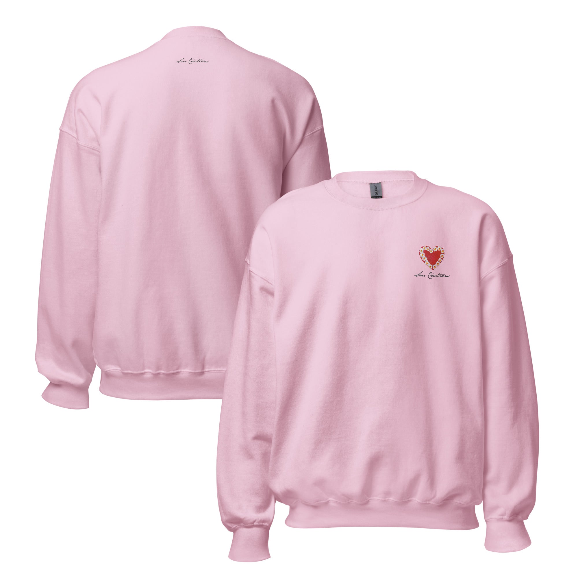 Sweat Unisexe à Col Rond ''Coeur Marguerite " type Golden Rose/ Spring Summer 2025
