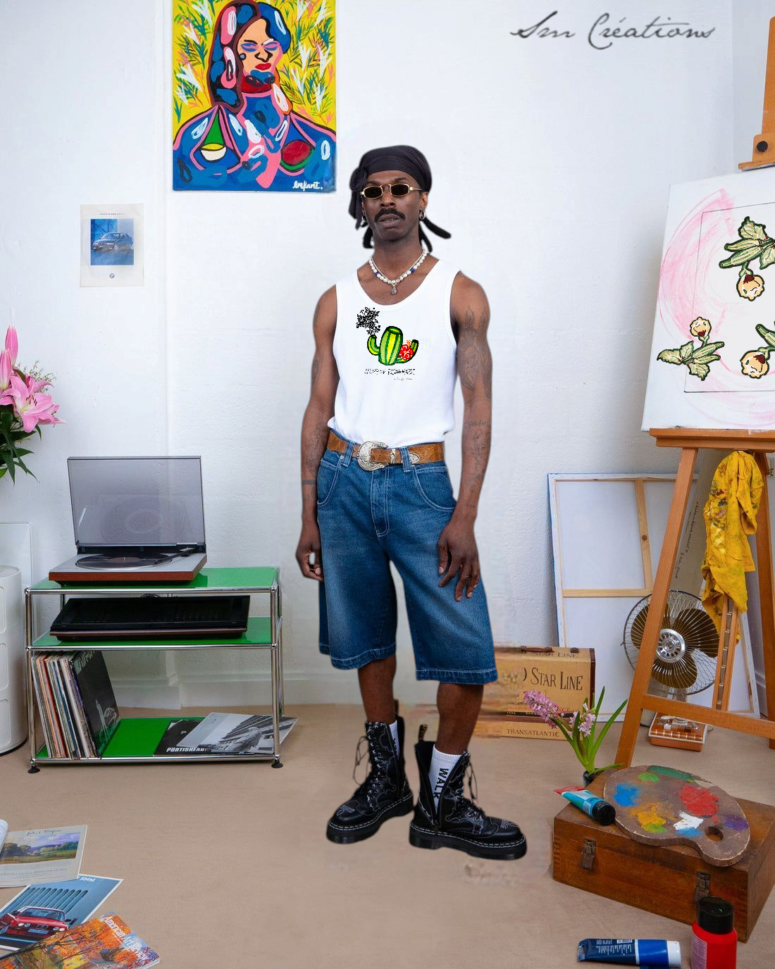 Débardeur pour homme ''Sapeur'' Effet Drawing Summer Vibes 2025 Été - 100% Coton