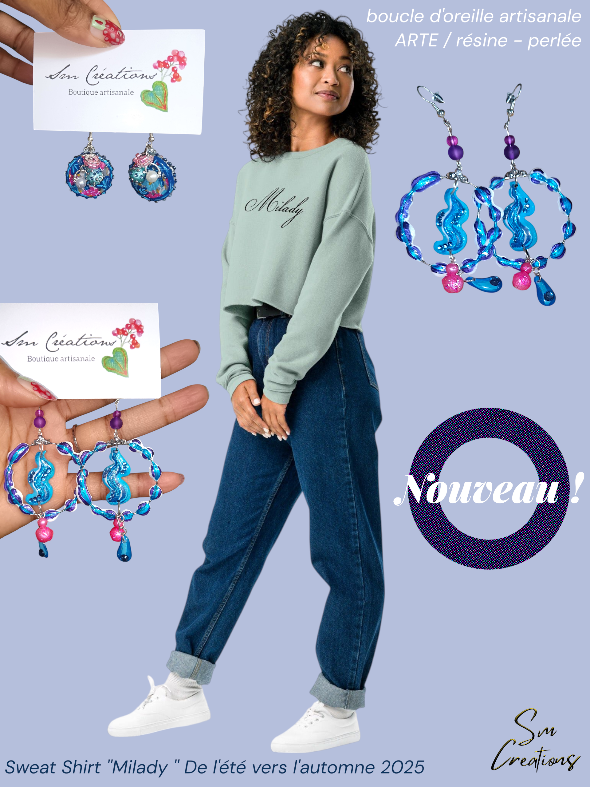 Boucle d'oreille artisanale | Arte ''Chewing Gum'' E25/25