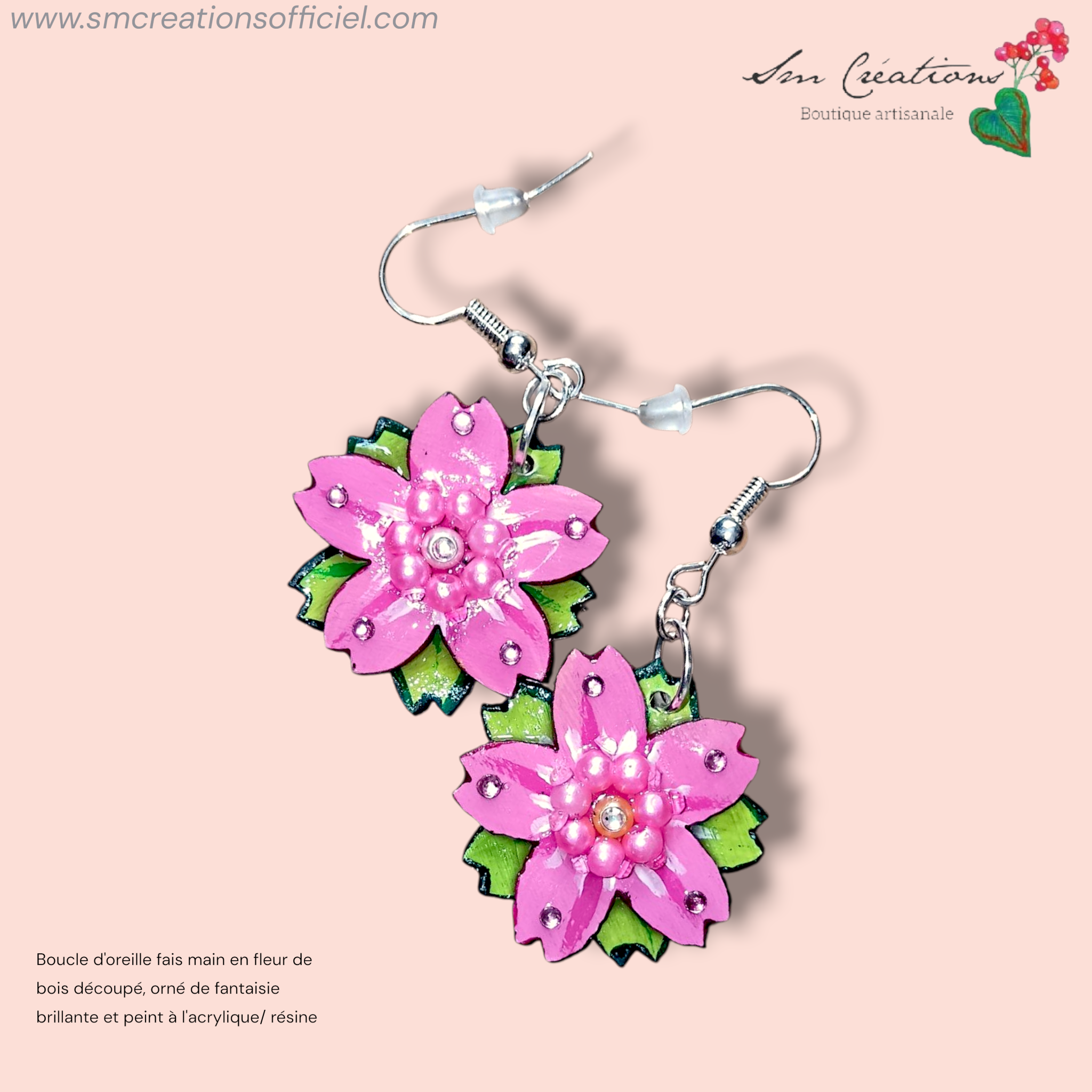 Boucle d'oreille Arte | ''Lotus de saison '' 95% Naturel