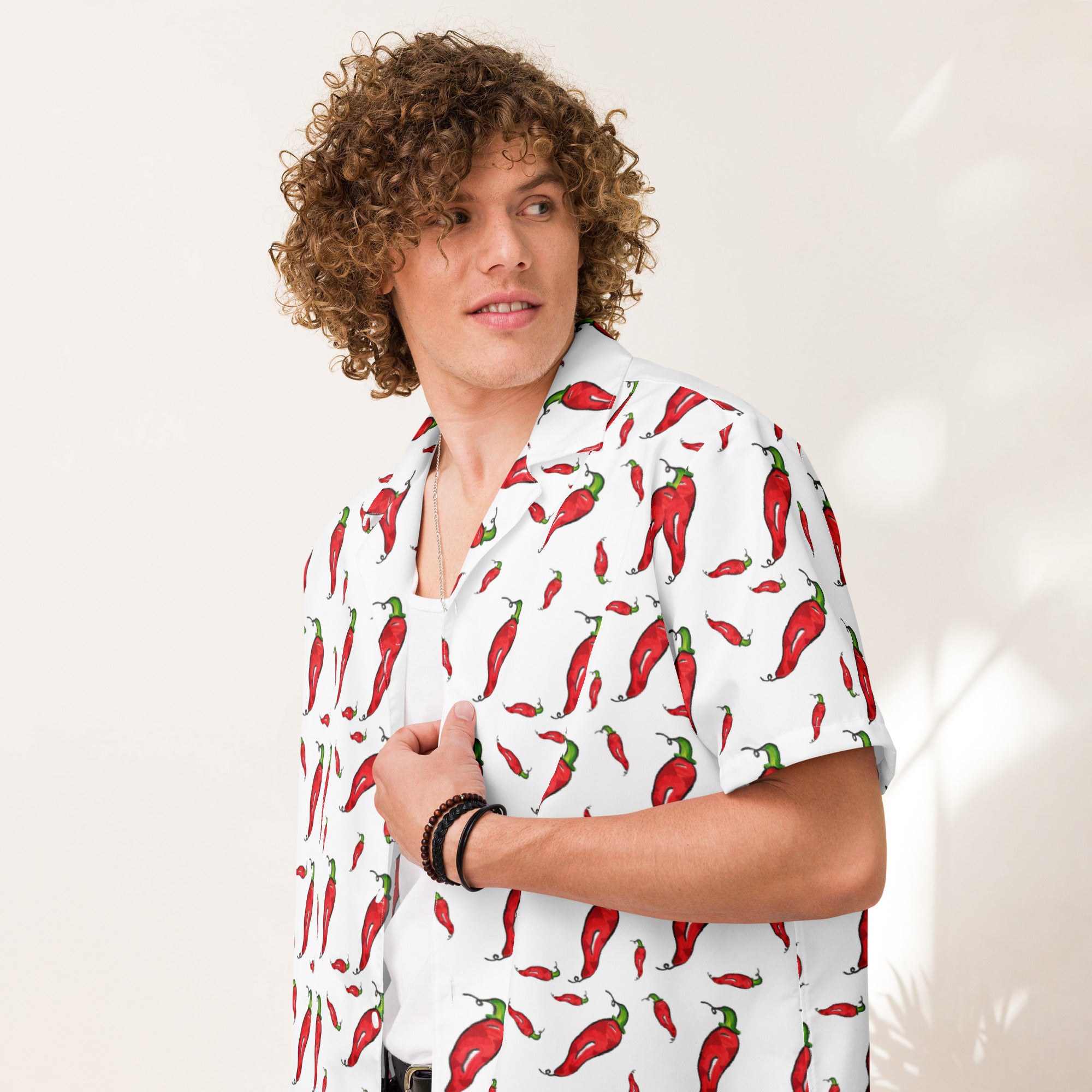 Chemise tendance à boutons unisexe ''Piment'' Printemps Été 2025