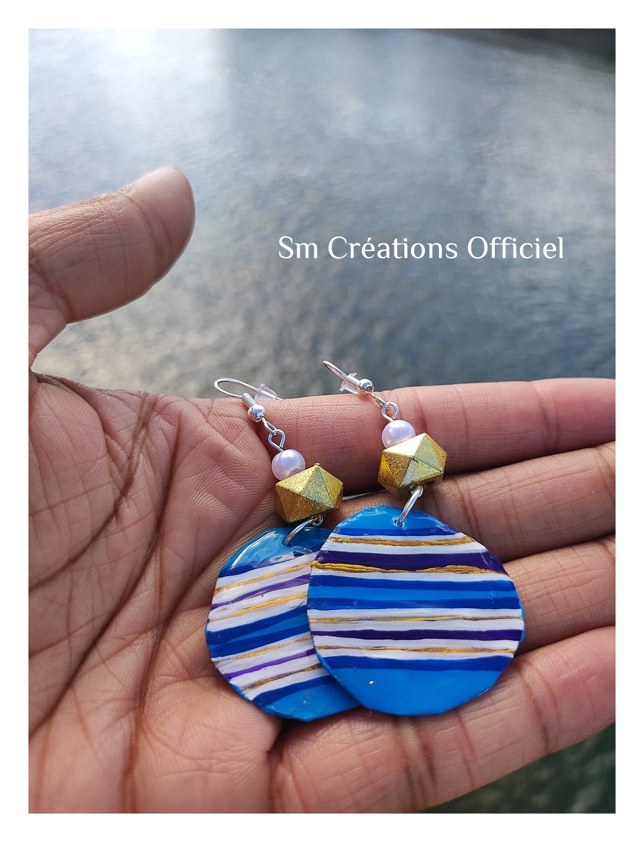 Boucle d'oreille artisanale Arte | ''Marinade'' 95%Naturel