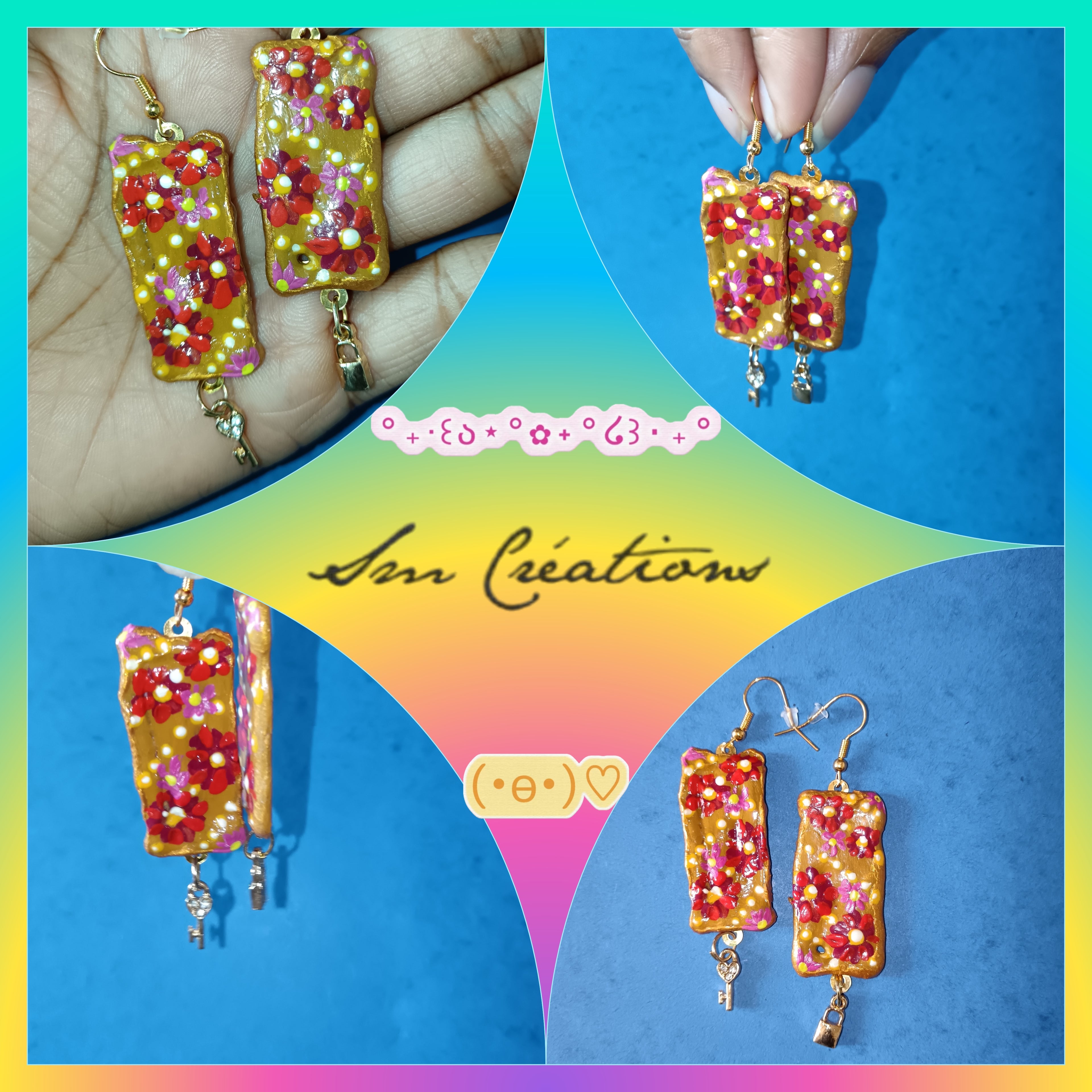 Boucle d'oreille Categorie Art Capsule ''Minnie Choux'' Summer 2025 en gomme d'arabique/ acrylic paint