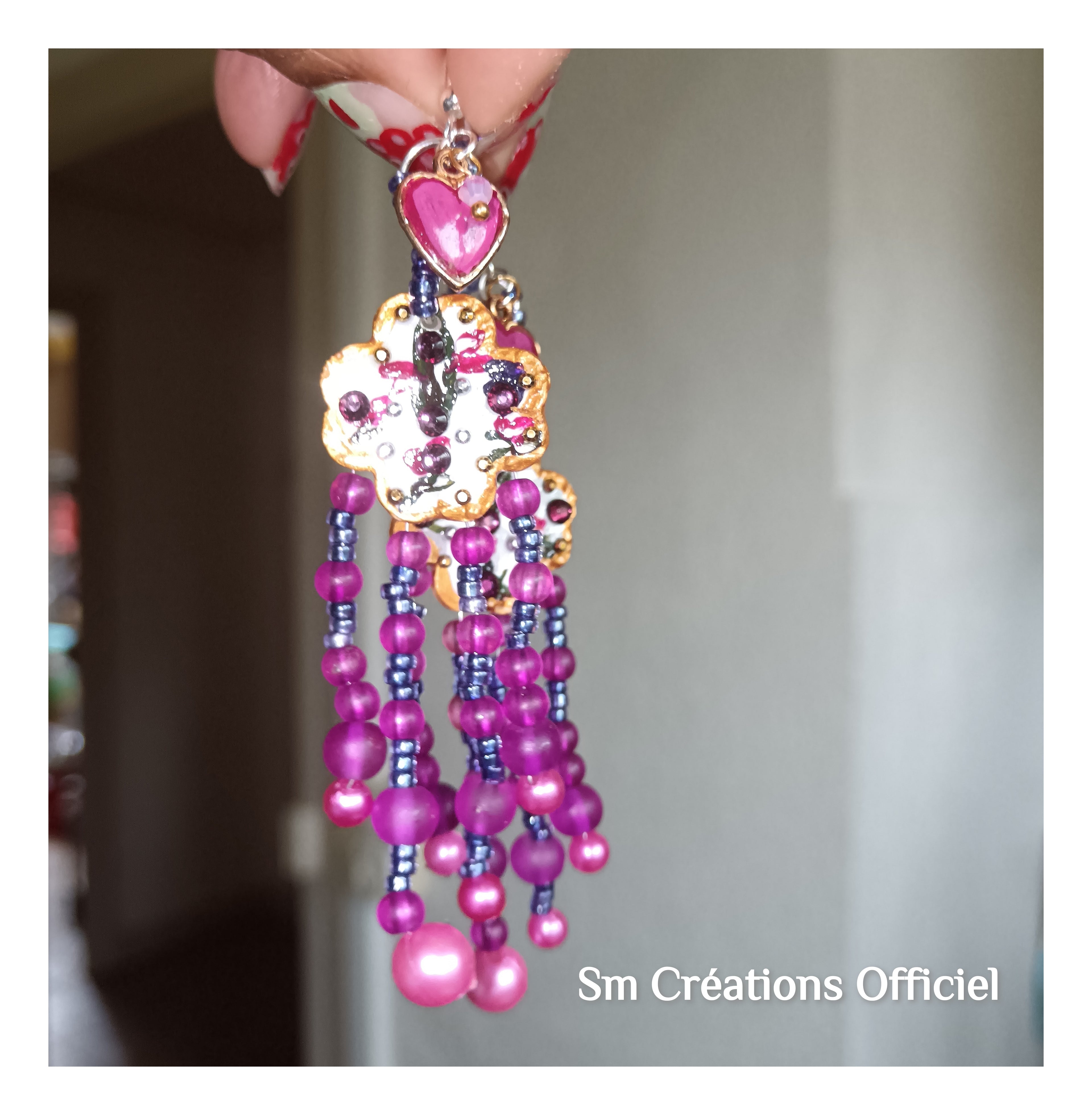 Boucle d'oreille artisanale | Arte | ''Nuage perlé'' E25/26