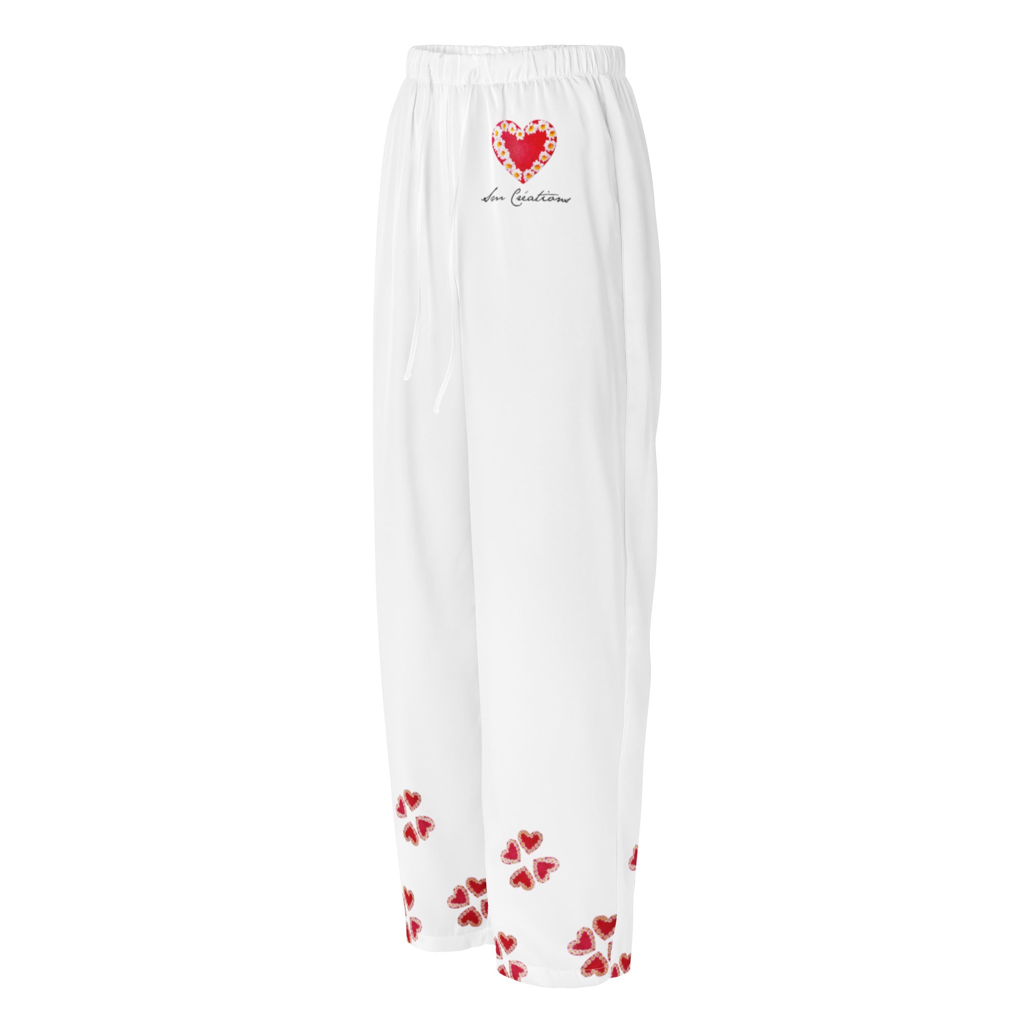 Pantalon de pyjama pour femme "Fleur en cœur" Spring Summer - Intemporel