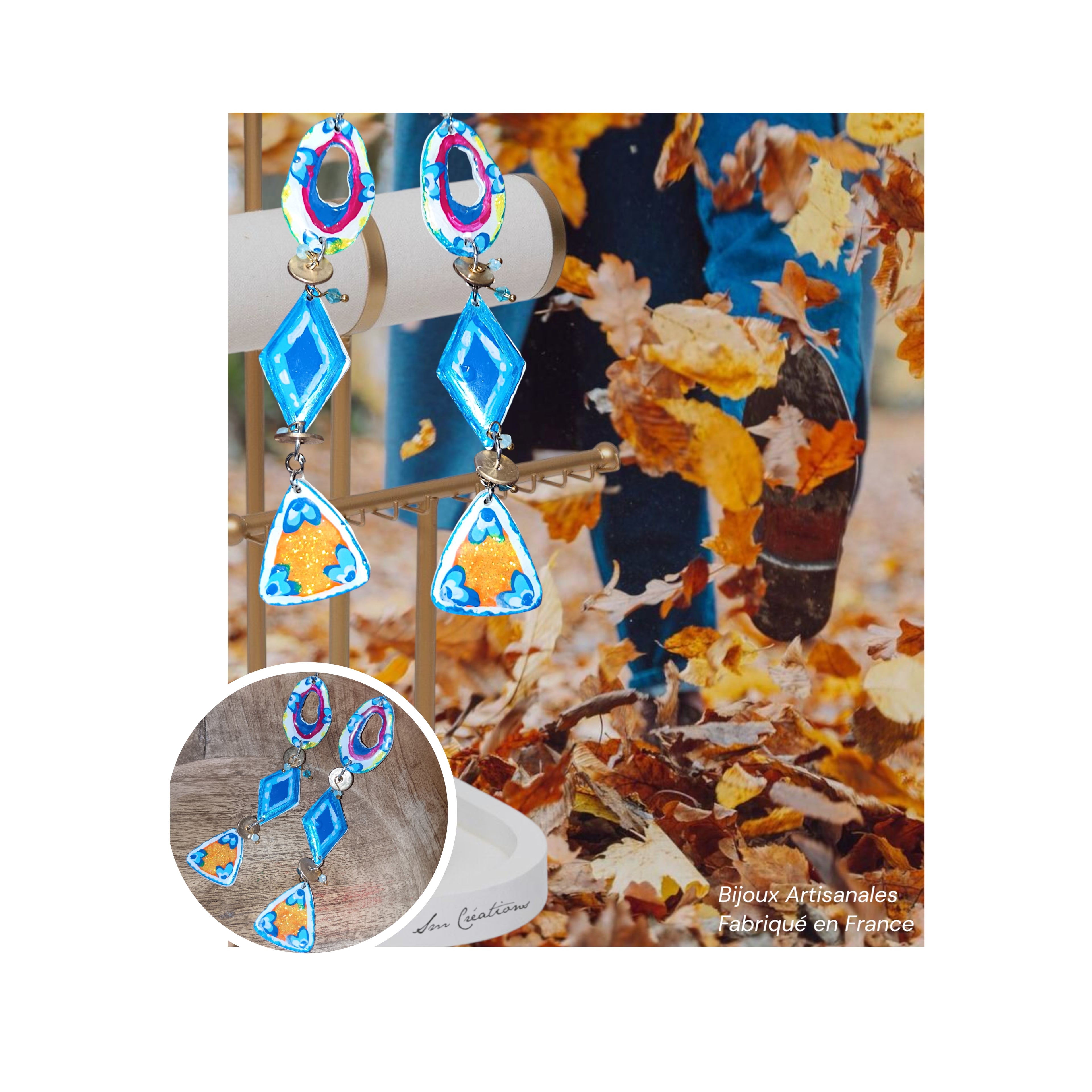 Boucle d'oreille artisanale ''Car l'âge '' Exemplaire unique Edition 2025