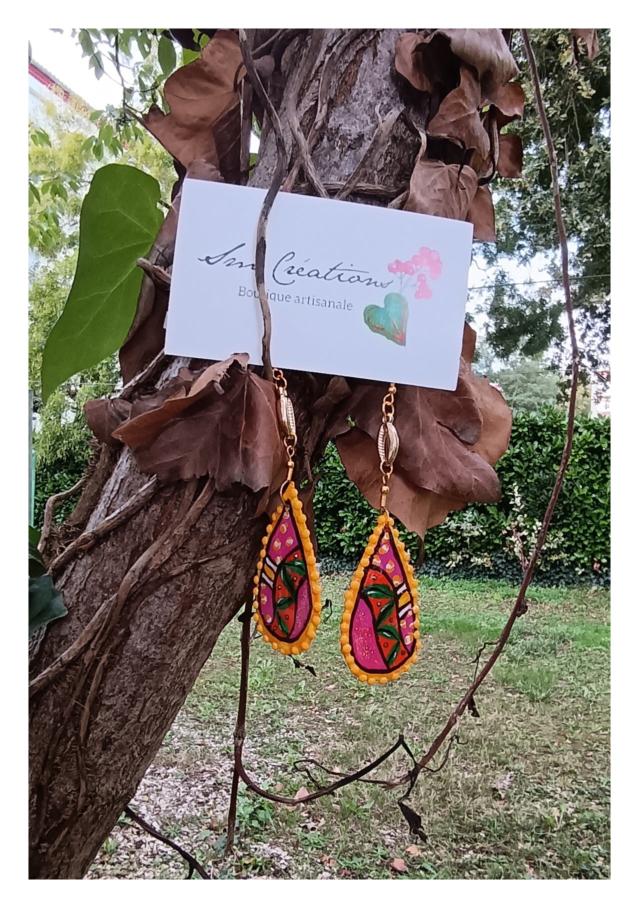 Boucle d'oreille Arte | ''Goutte d'or'' /95% Naturel