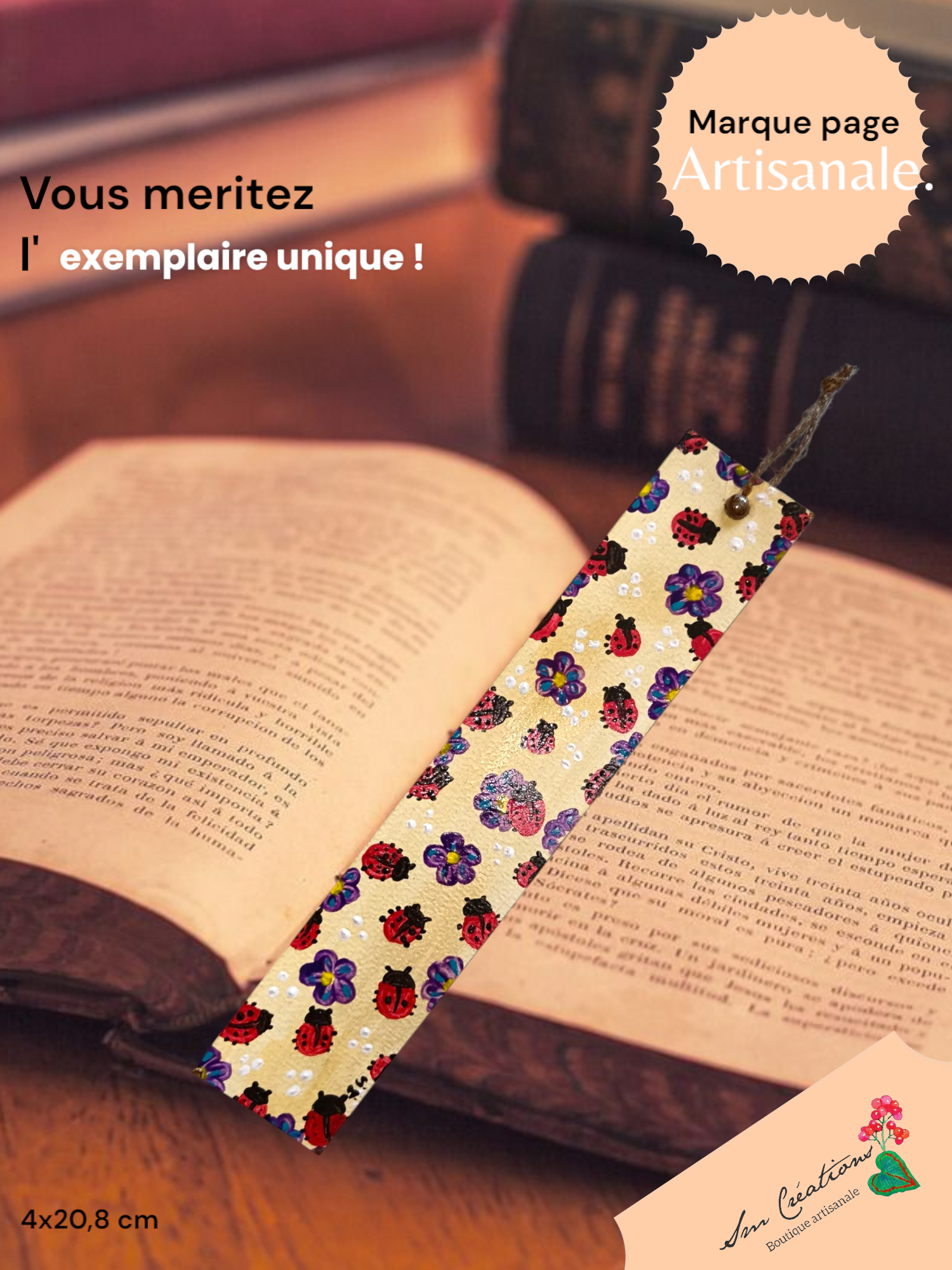 Marque page artisanale Collection Floraison 25' - Exemplaire unique signé - Nouveauté 2025