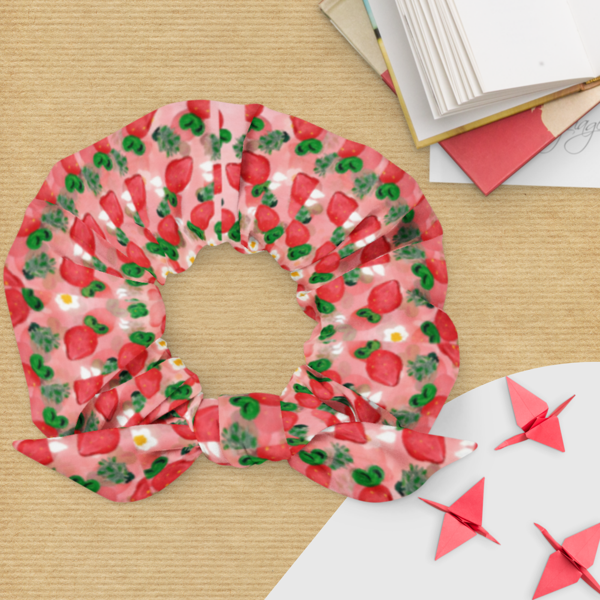 Chouchou recyclé ''Strawberry''2025 Summer Times