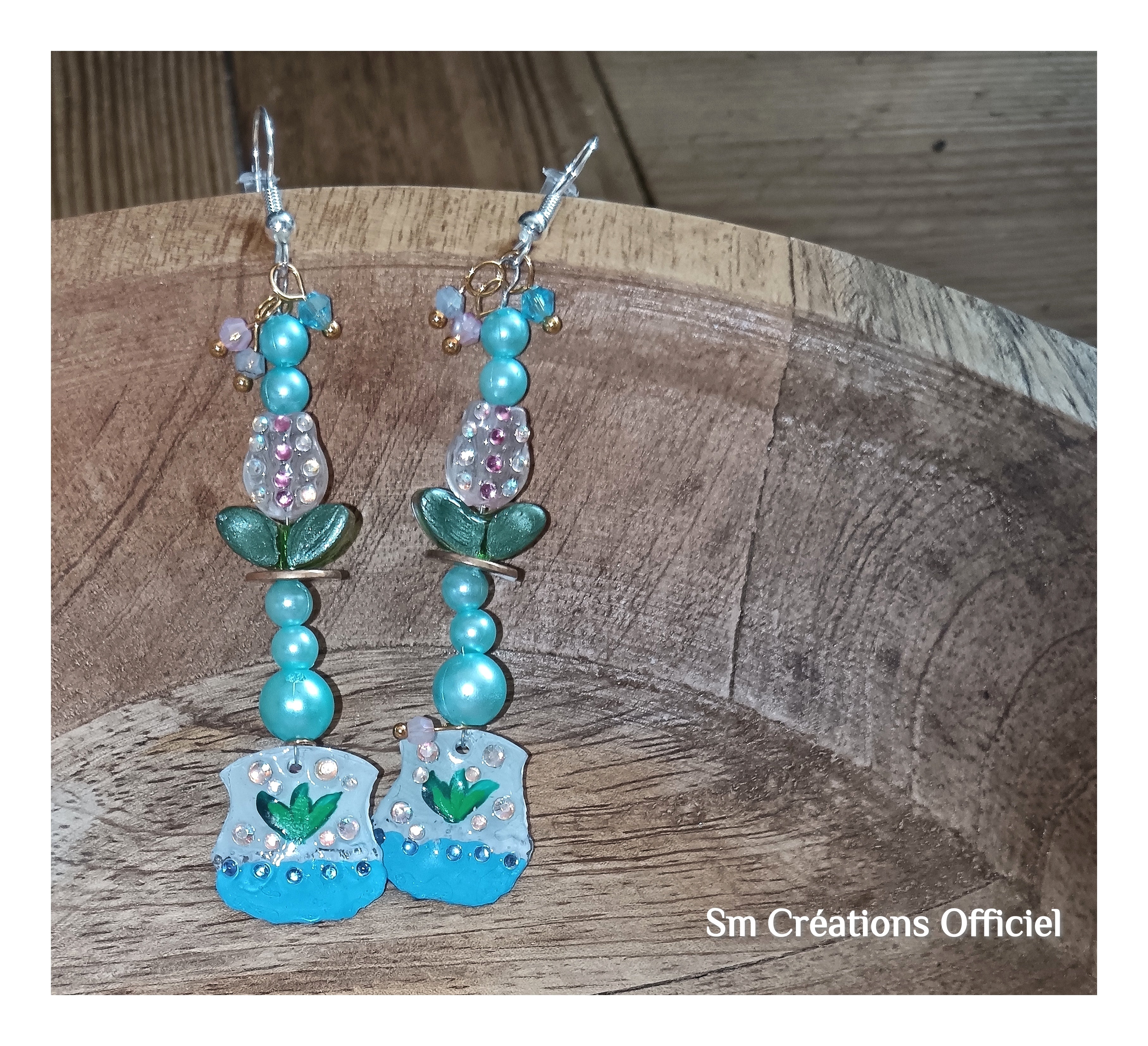 Boucle d'oreille artisanale | Arte| ''Petit pot de fleur'' E25/26