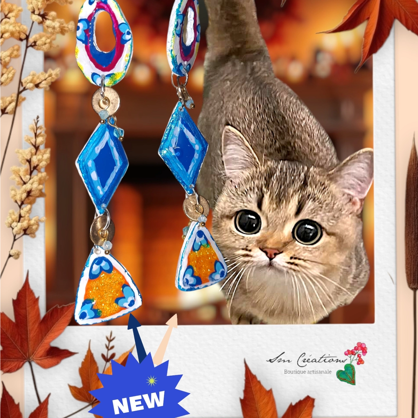 Boucle d'oreille artisanale ''Car l'รขge '' Exemplaire unique Edition 2025