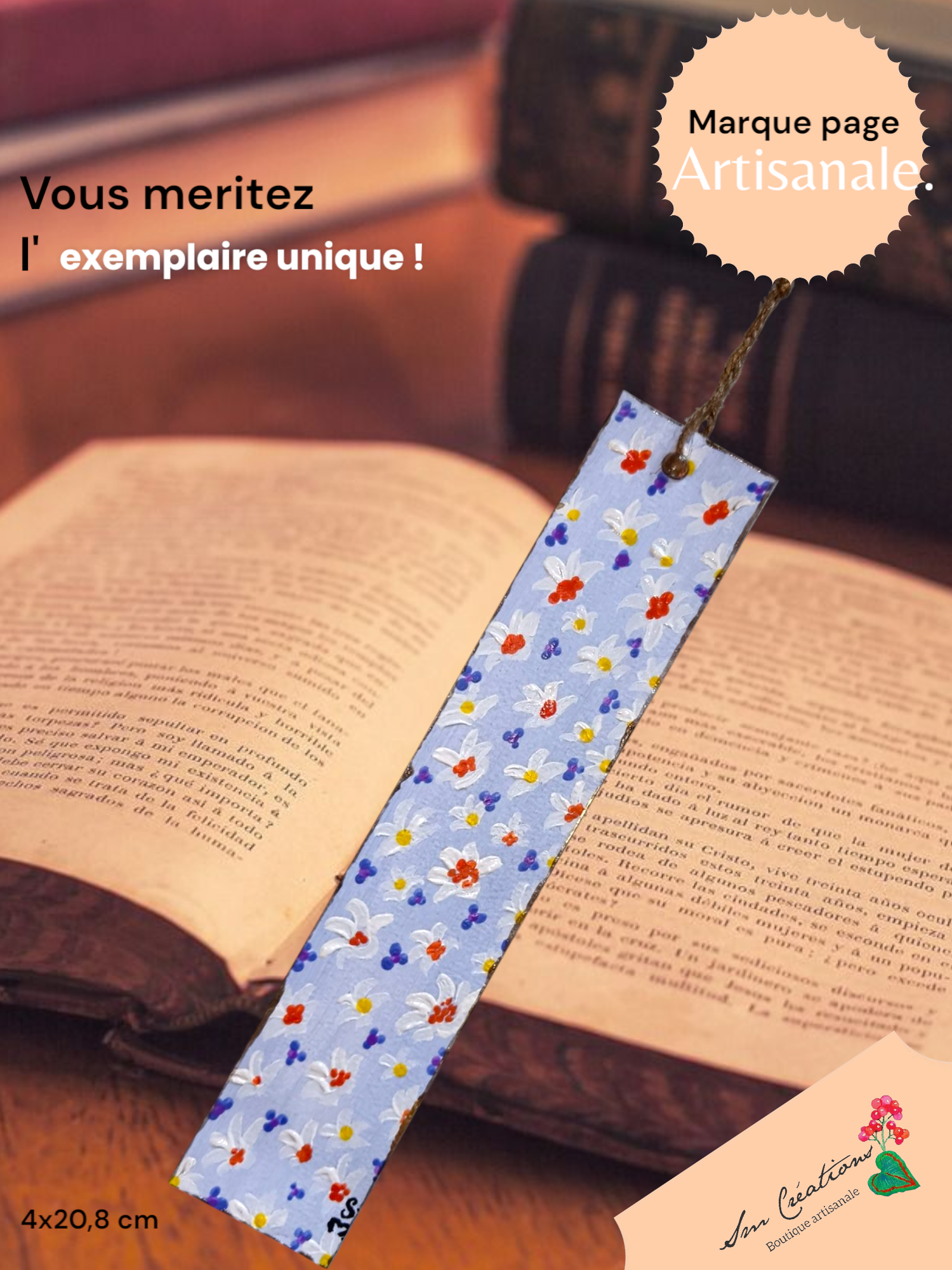 Marque page artisanale Collection Floraison 25' - Exemplaire unique signé - Nouveauté 2025
