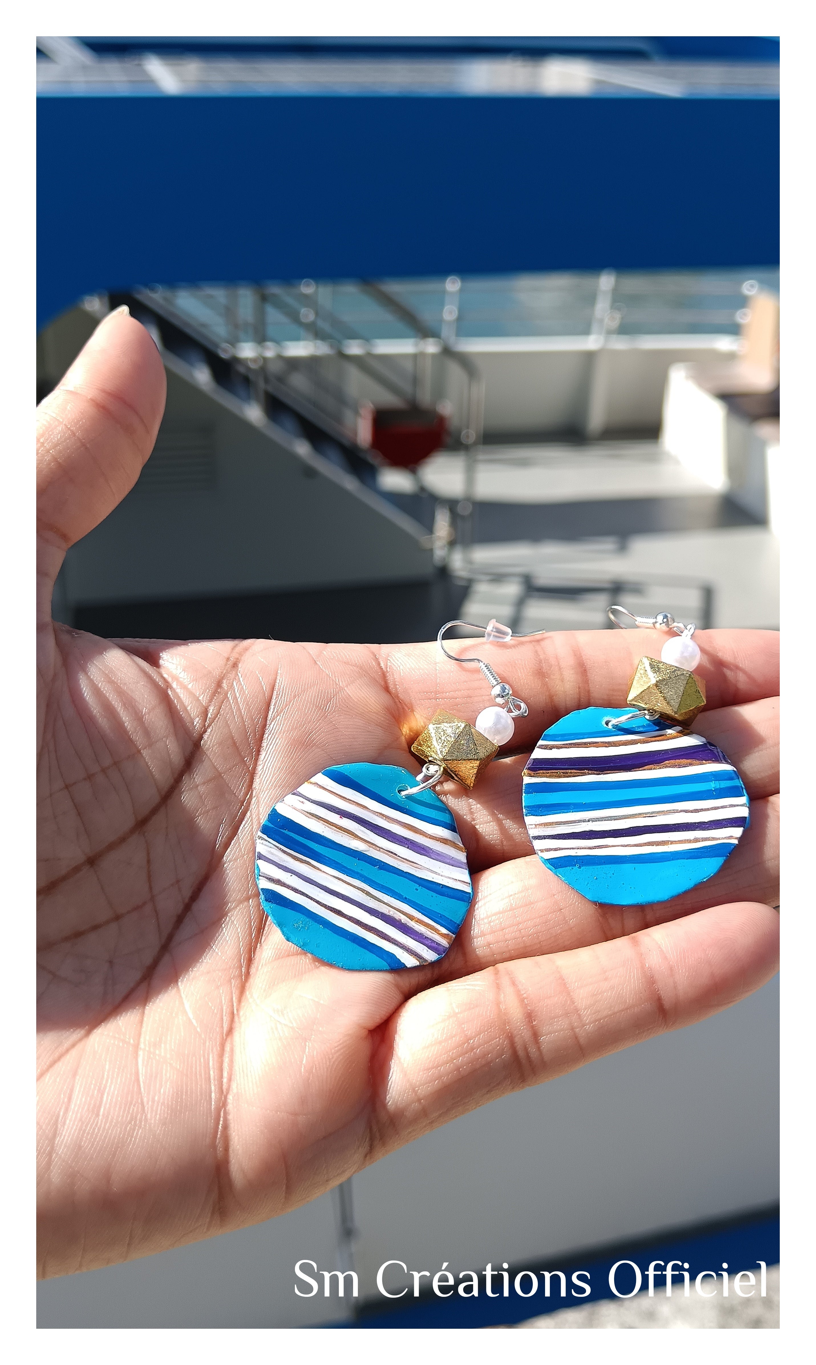 Boucle d'oreille artisanale Arte | ''Marinade'' 95%Naturel