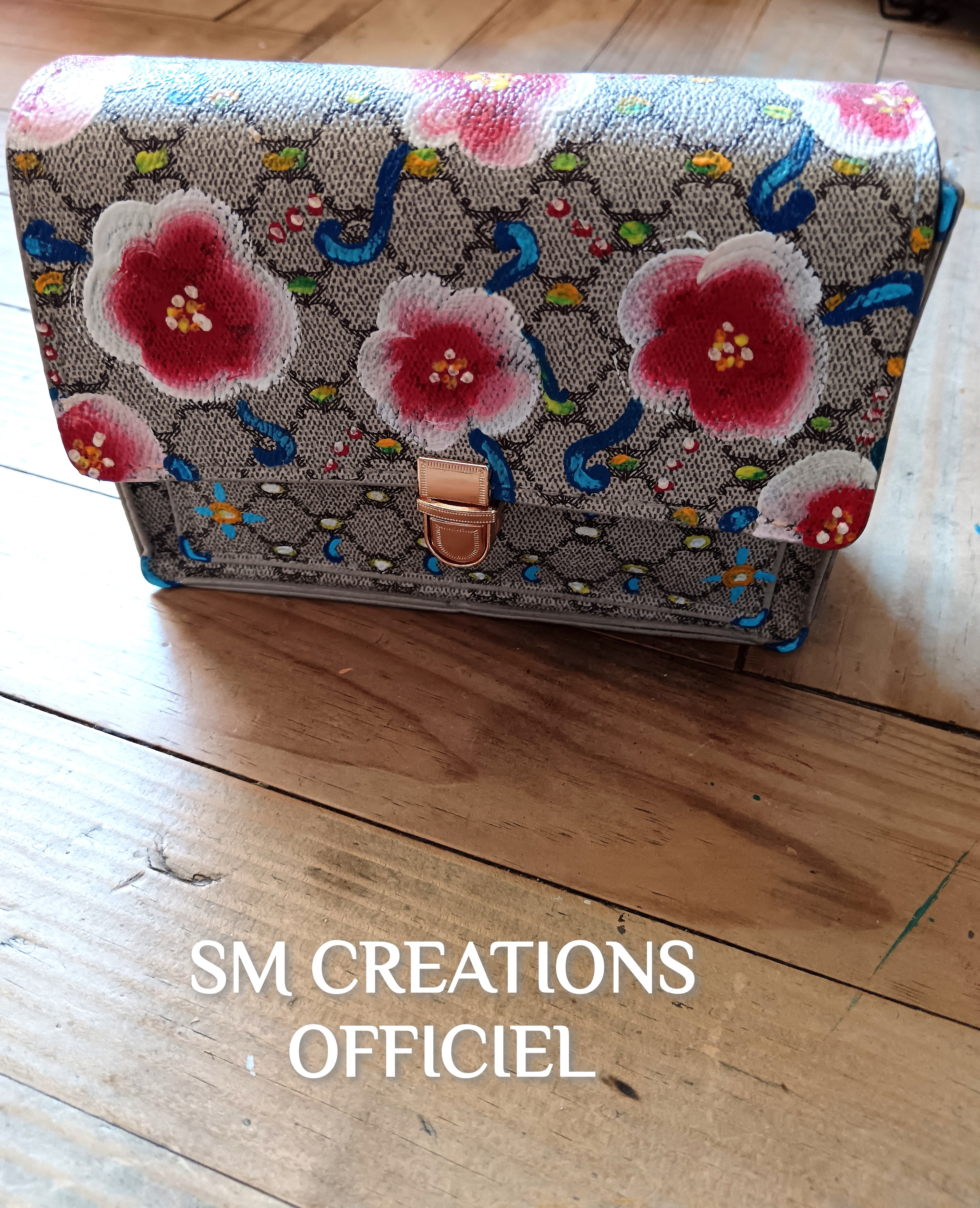Sac ''Handmade with Paint'' Fleurs en fête - Exemplaire unique / Été 2025