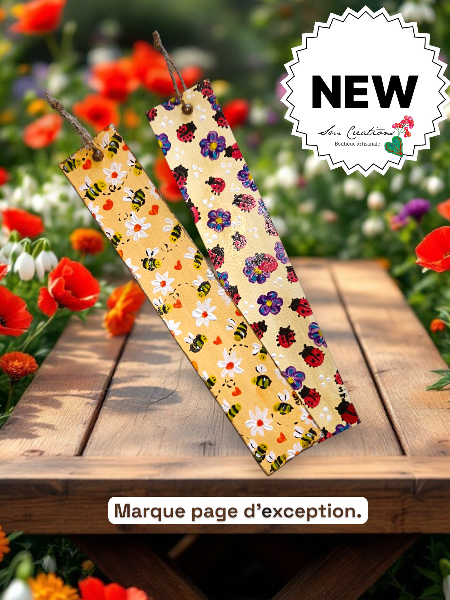 Marque page artisanale Collection Floraison 25' - Exemplaire unique signé - Nouveauté 2025