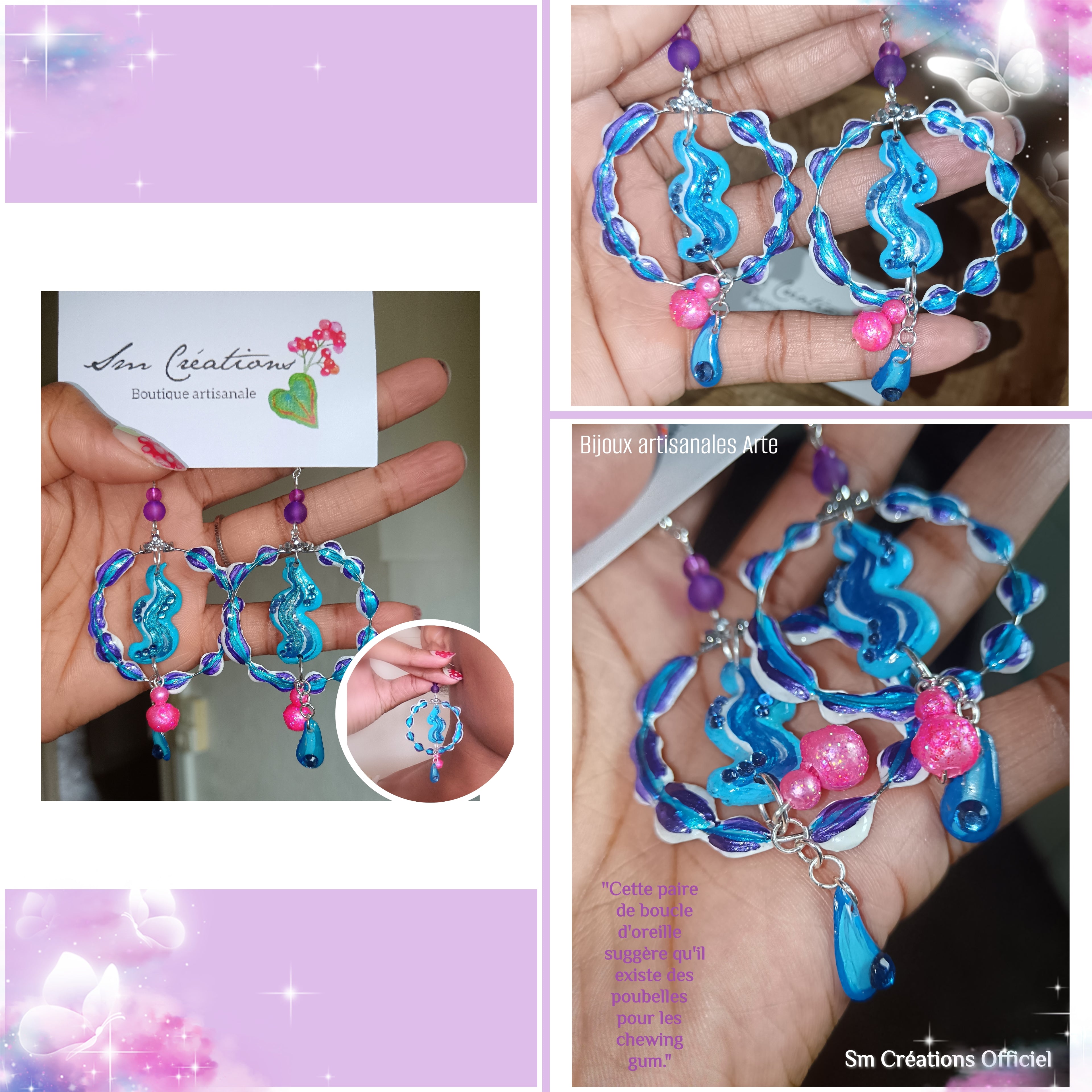 Boucle d'oreille artisanale | Arte ''Chewing Gum'' E25/25