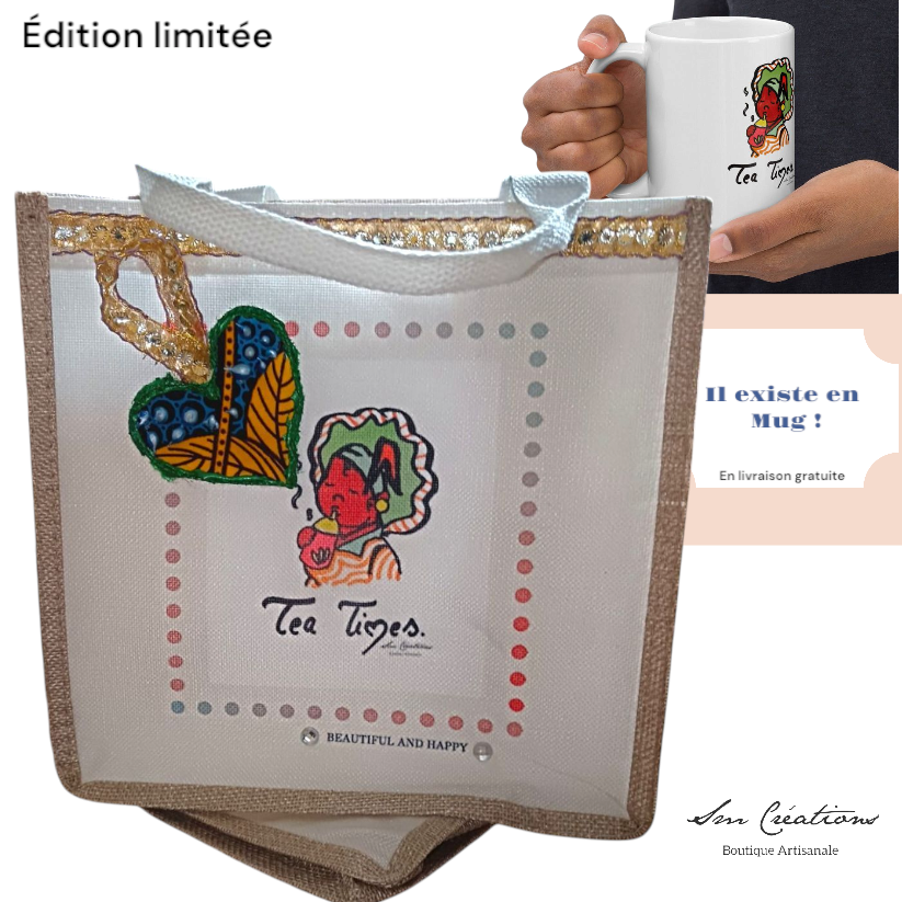1 exemplaire - Sac artisanal ''Tea Times / Petite Mama'' Printemps-été 2025 sur Édition limitée* Anti-Gaspi 🌱