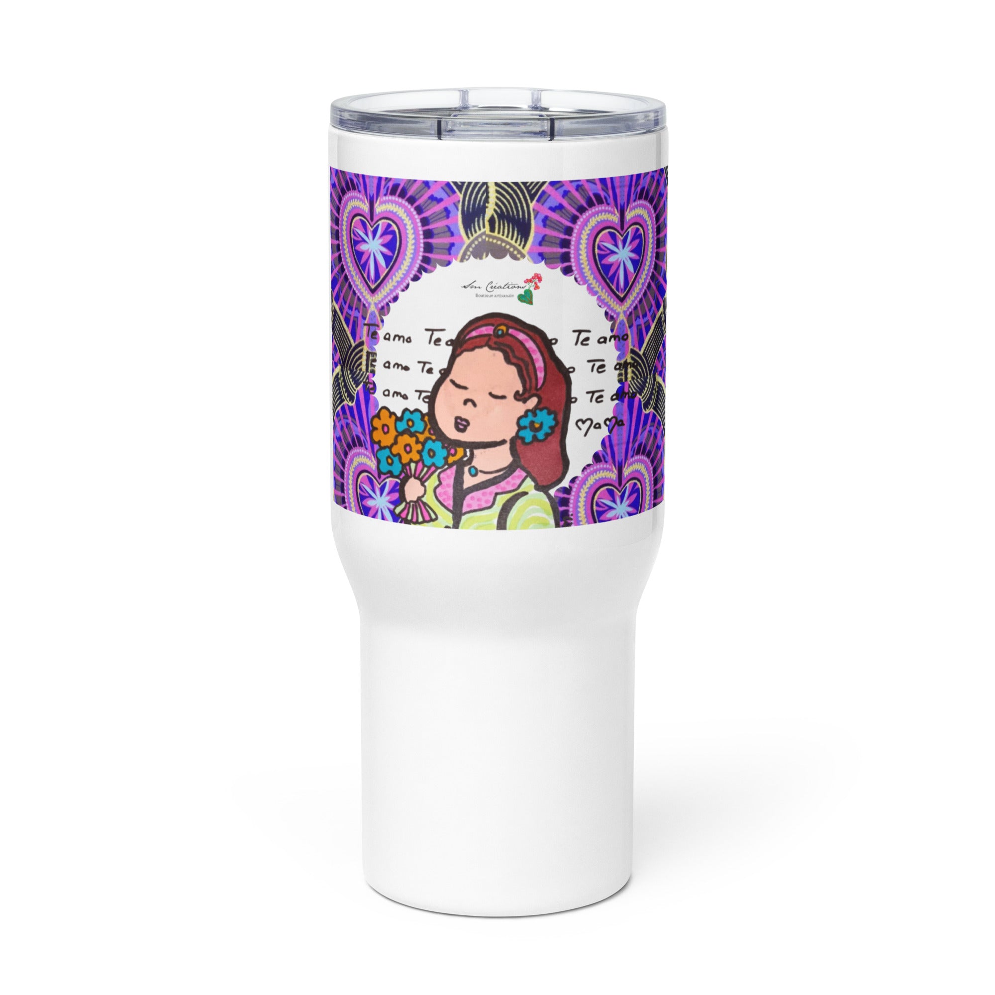 Mug Grande Taille 25oz avec anse Idees Cadeaux "Doux Message" Design Personnage "Petite Mama"2025