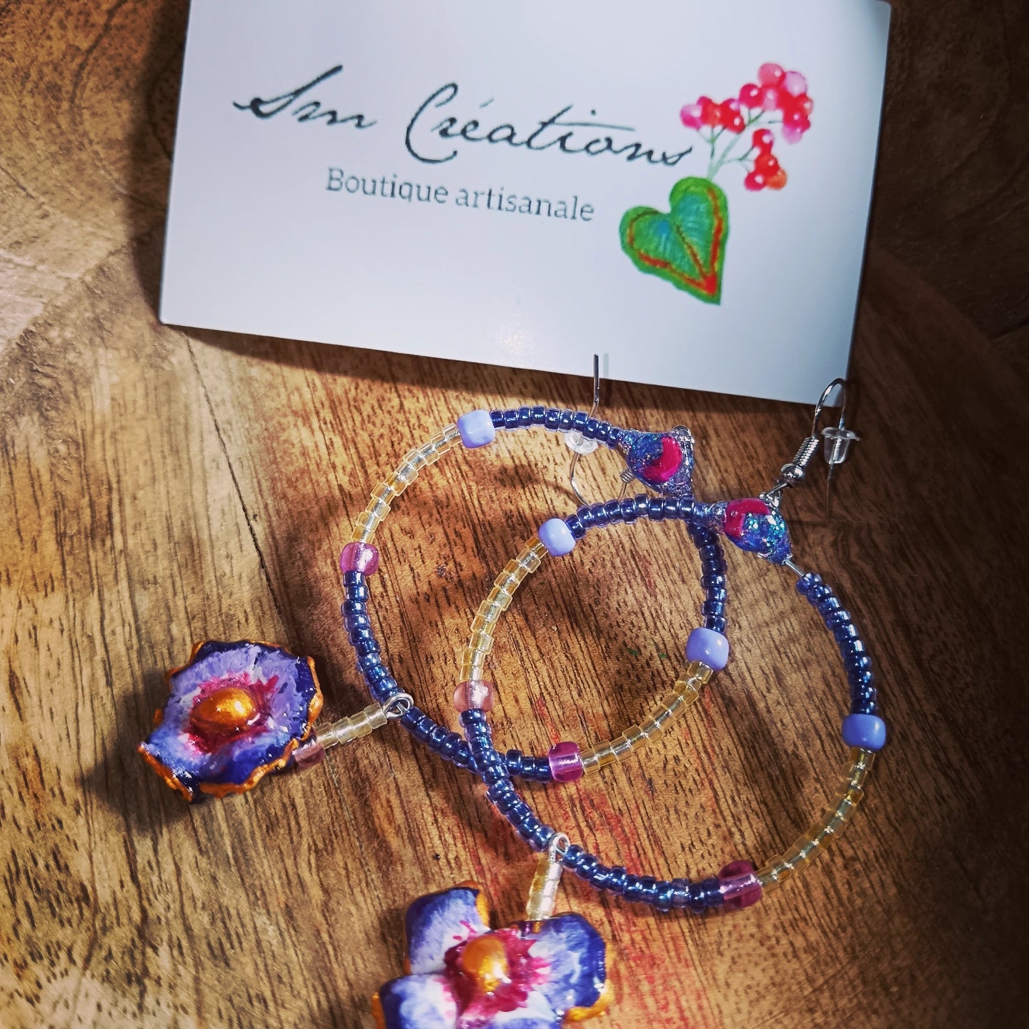 Boucle d'oreille en gomme d'arabique vernis ''Splash II" Edition 2025 ✨