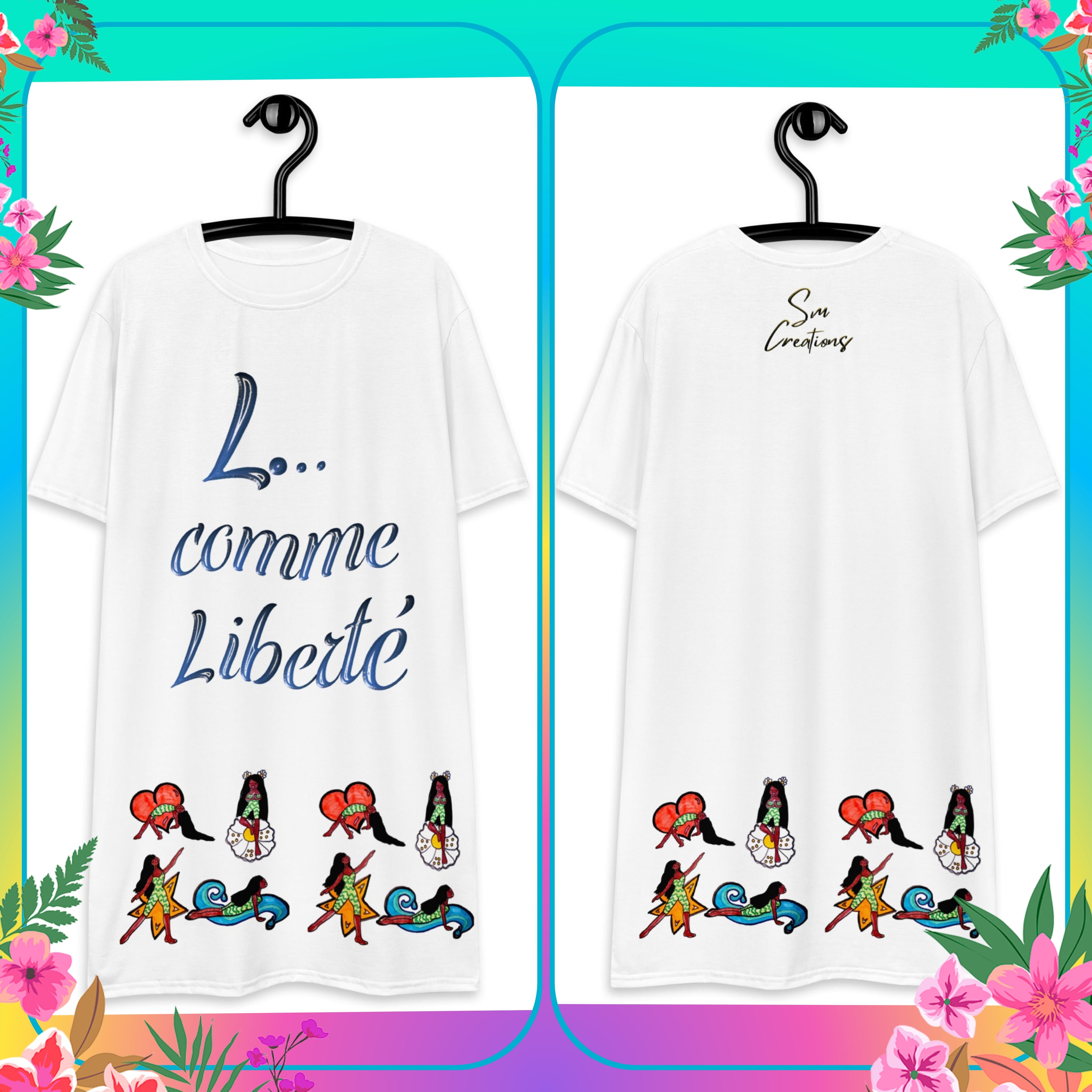 Robe T-shirt à motif silhouette ''Liberté'' 2025 Été