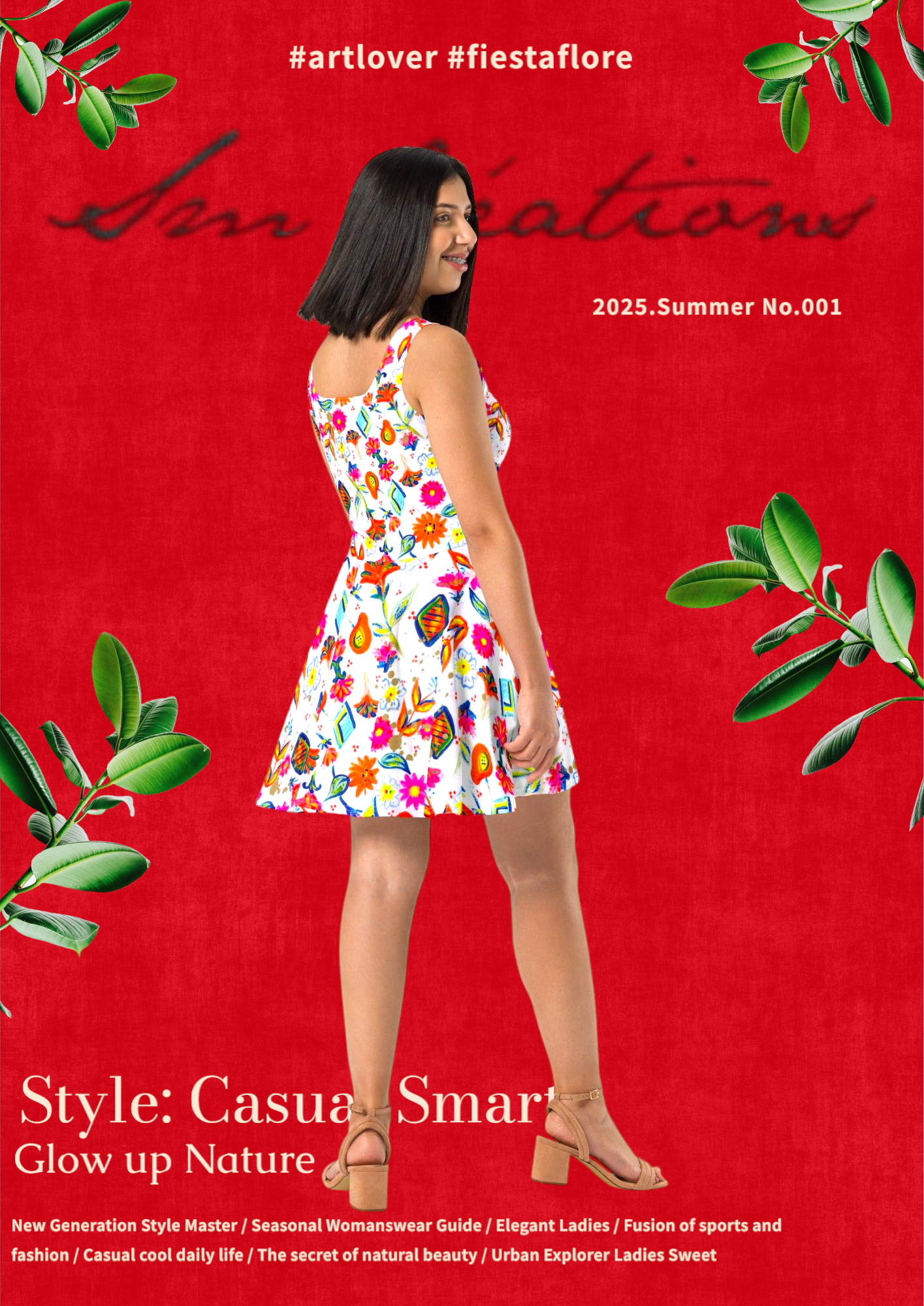 Robe Patineuse imprimée '' Fiesta Flore''  Été 2025