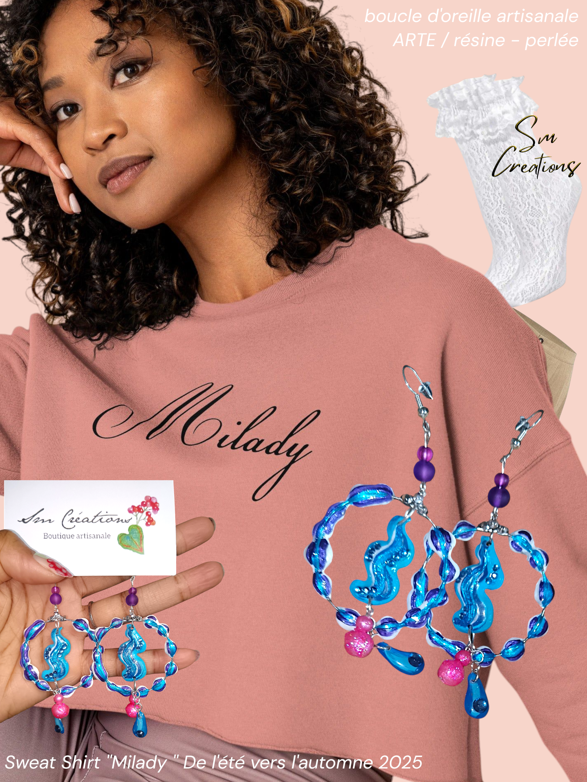 Boucle d'oreille artisanale | Arte ''Chewing Gum'' E25/25