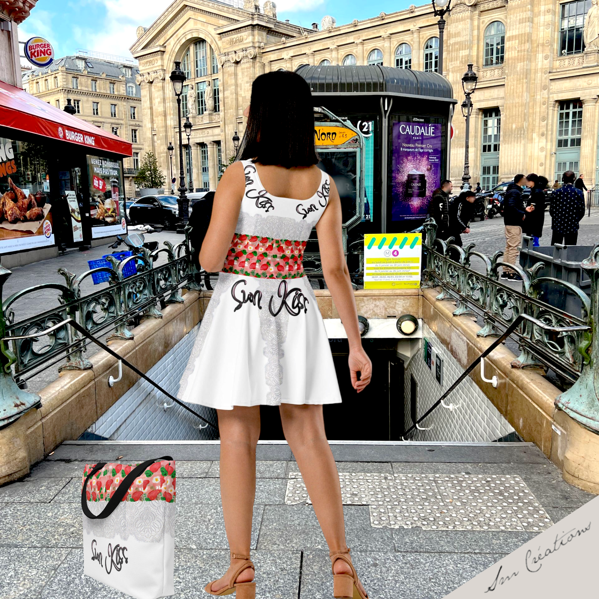 Robe Patineuse Matière recyclée/ Strawberry  '' Sun Kiss '' Été 2025 Exclusivité Web