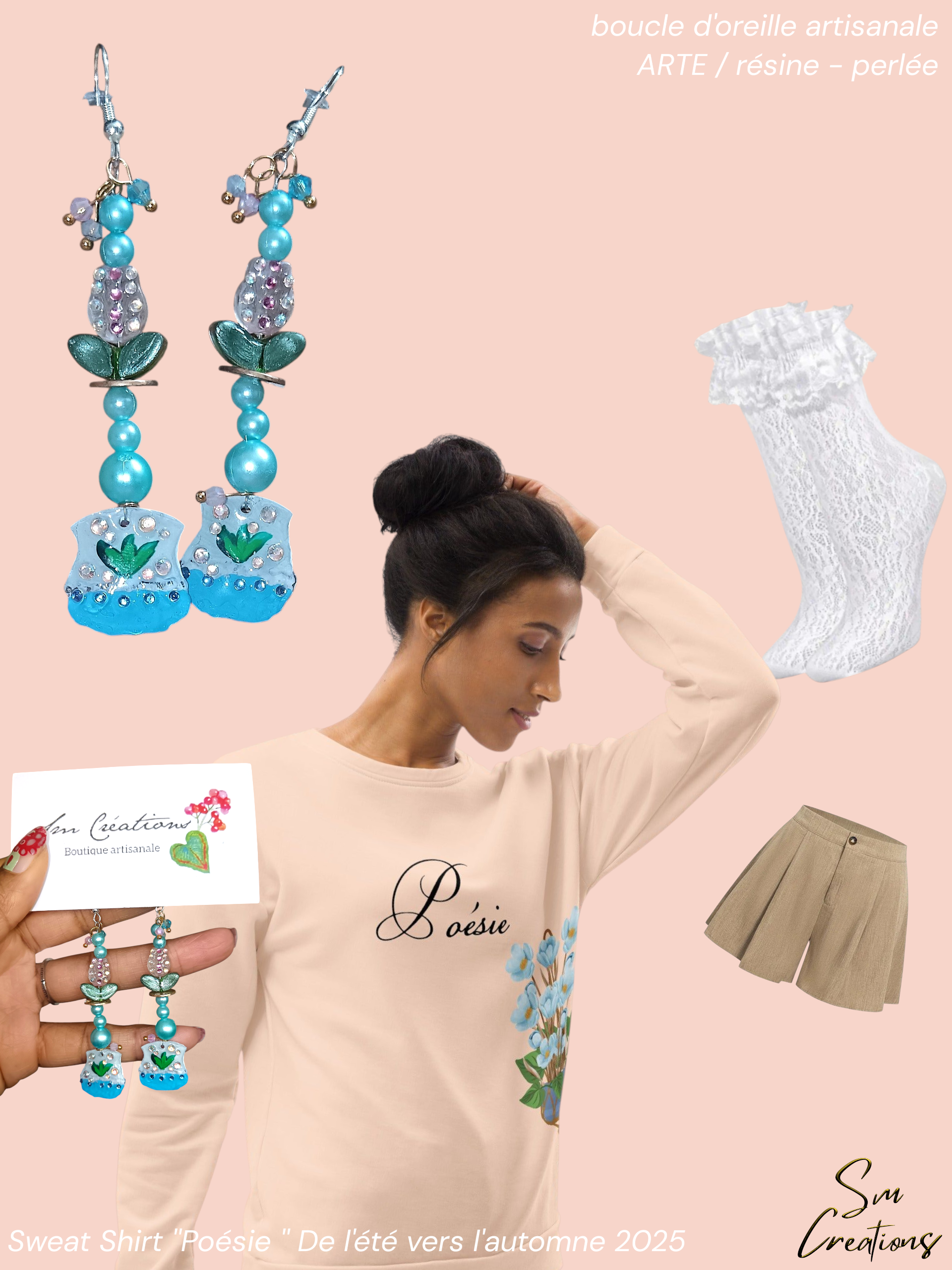 Sweat-Shirt Femme Matiรจre recyclรฉe ''Poesie'' Automne Hiver 2025 Tendance Messages