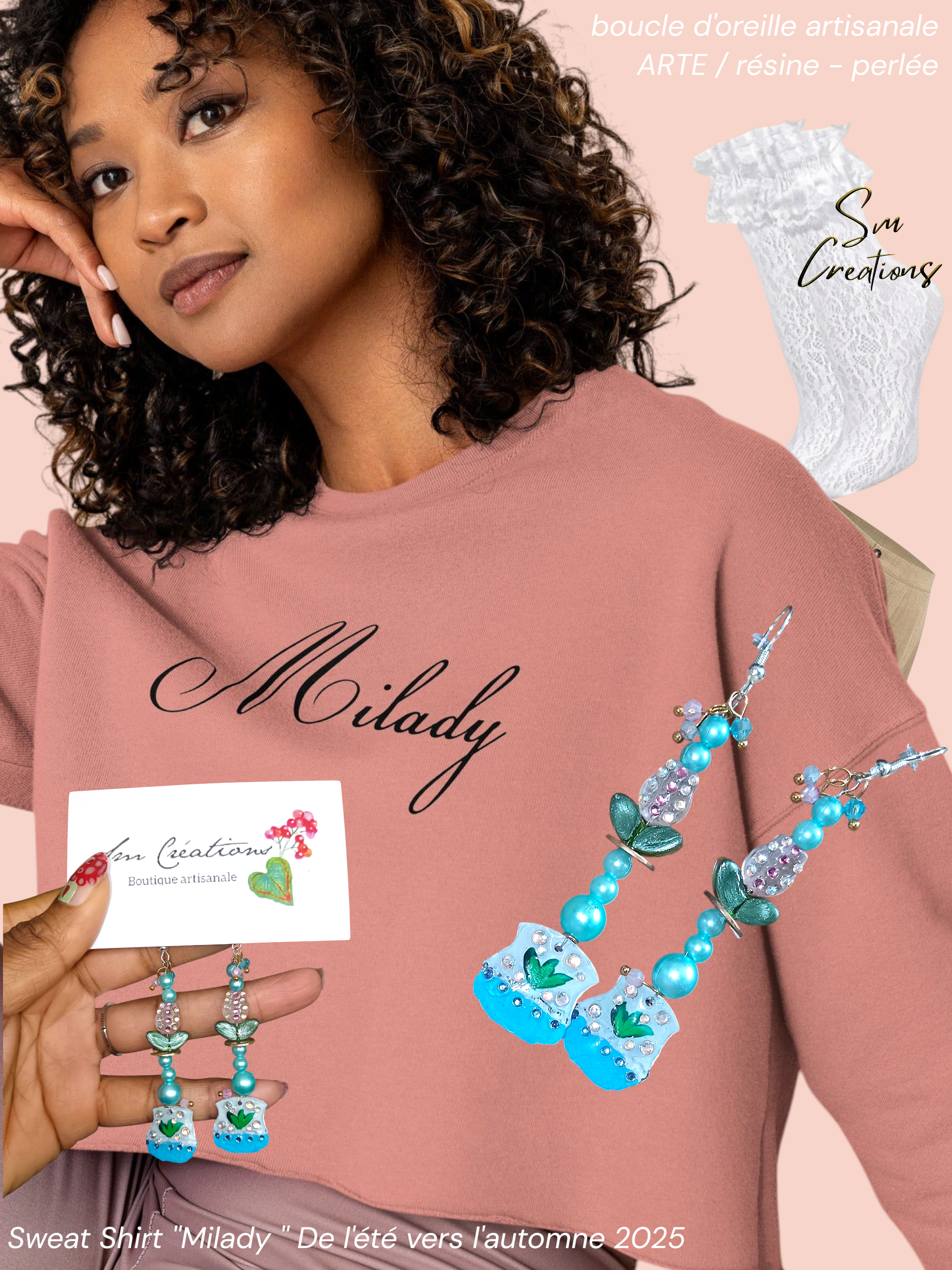 Boucle d'oreille artisanale | Arte| ''Petit pot de fleur'' E25/26